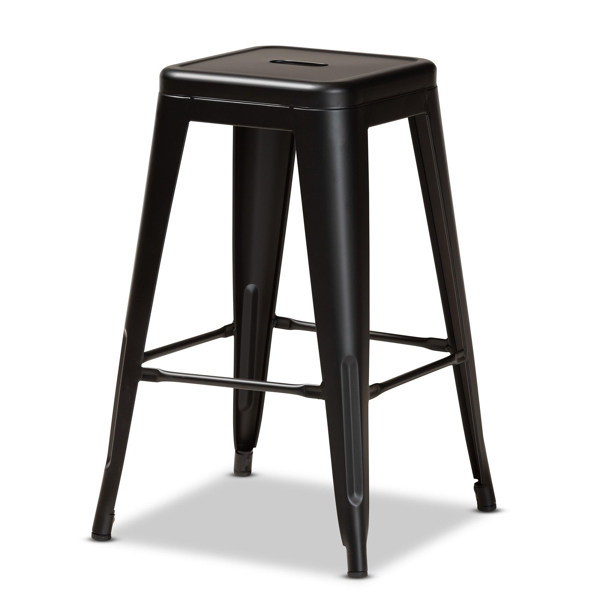 Horton Modern and Contemporary Industrial Finished Metal 4-Piece Stackable Counter Stool Set