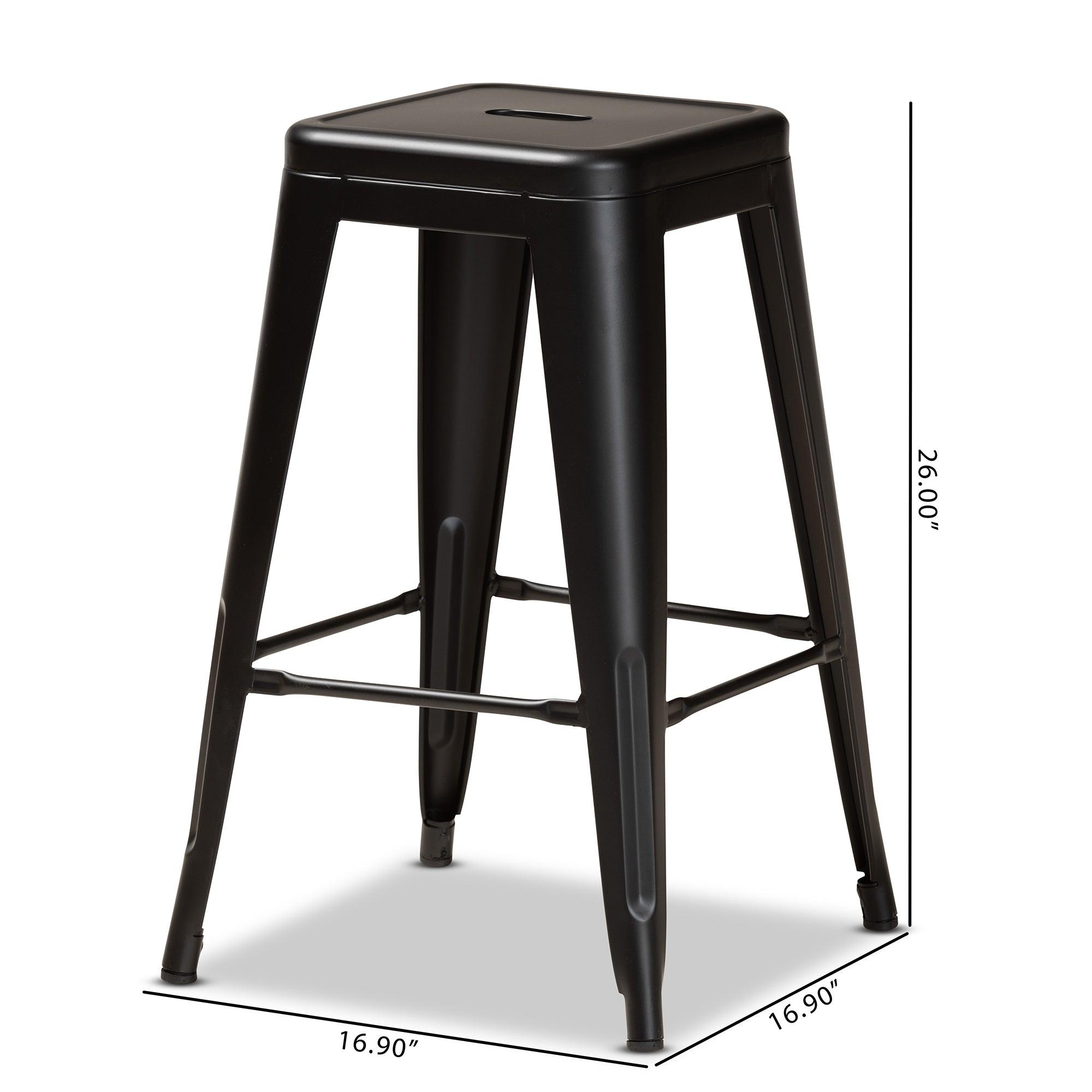 Horton Modern and Contemporary Industrial Finished Metal 4-Piece Stackable Counter Stool Set