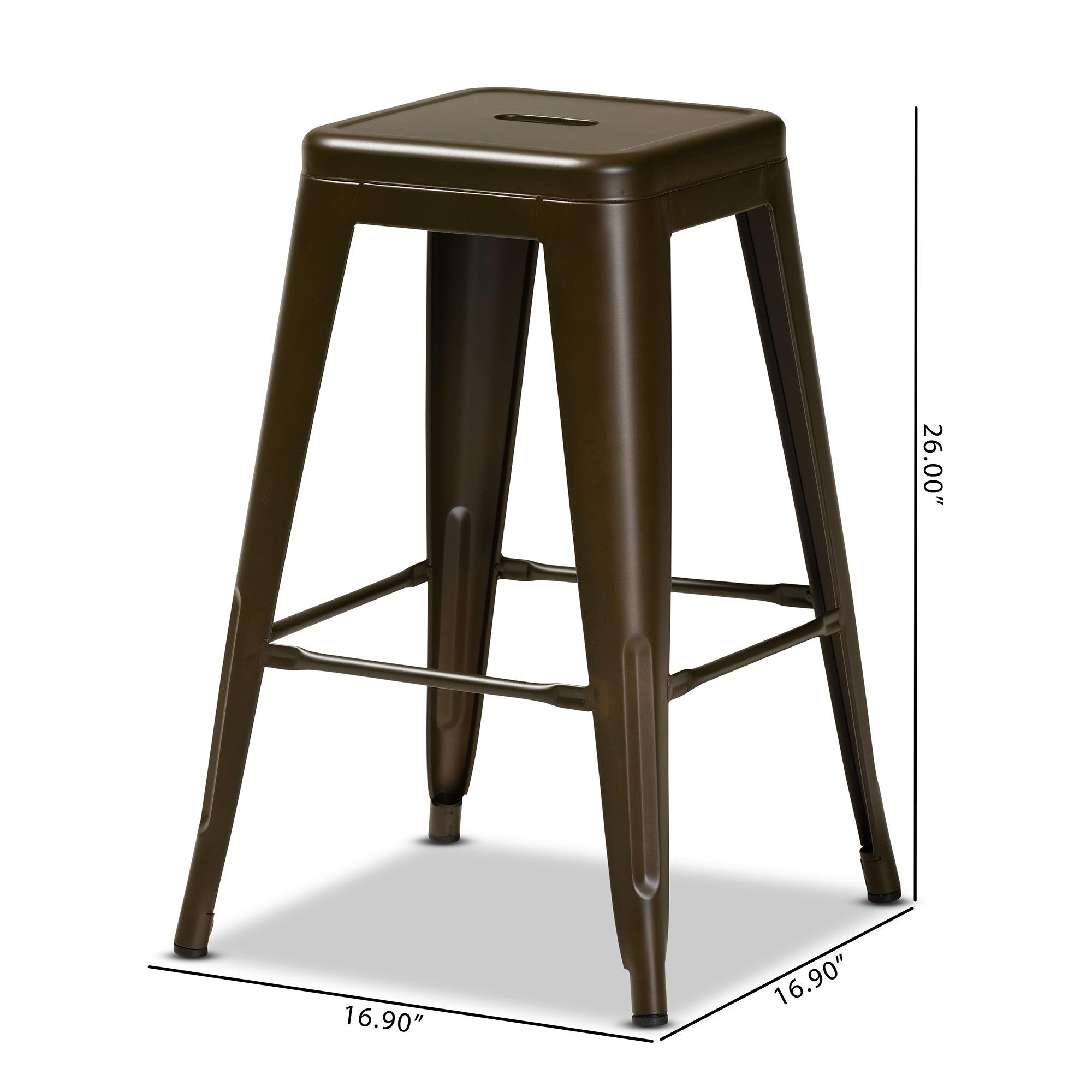 Horton Modern and Contemporary Industrial Gunmetal Finished Metal 4-Piece Stackable Counter Stool Set