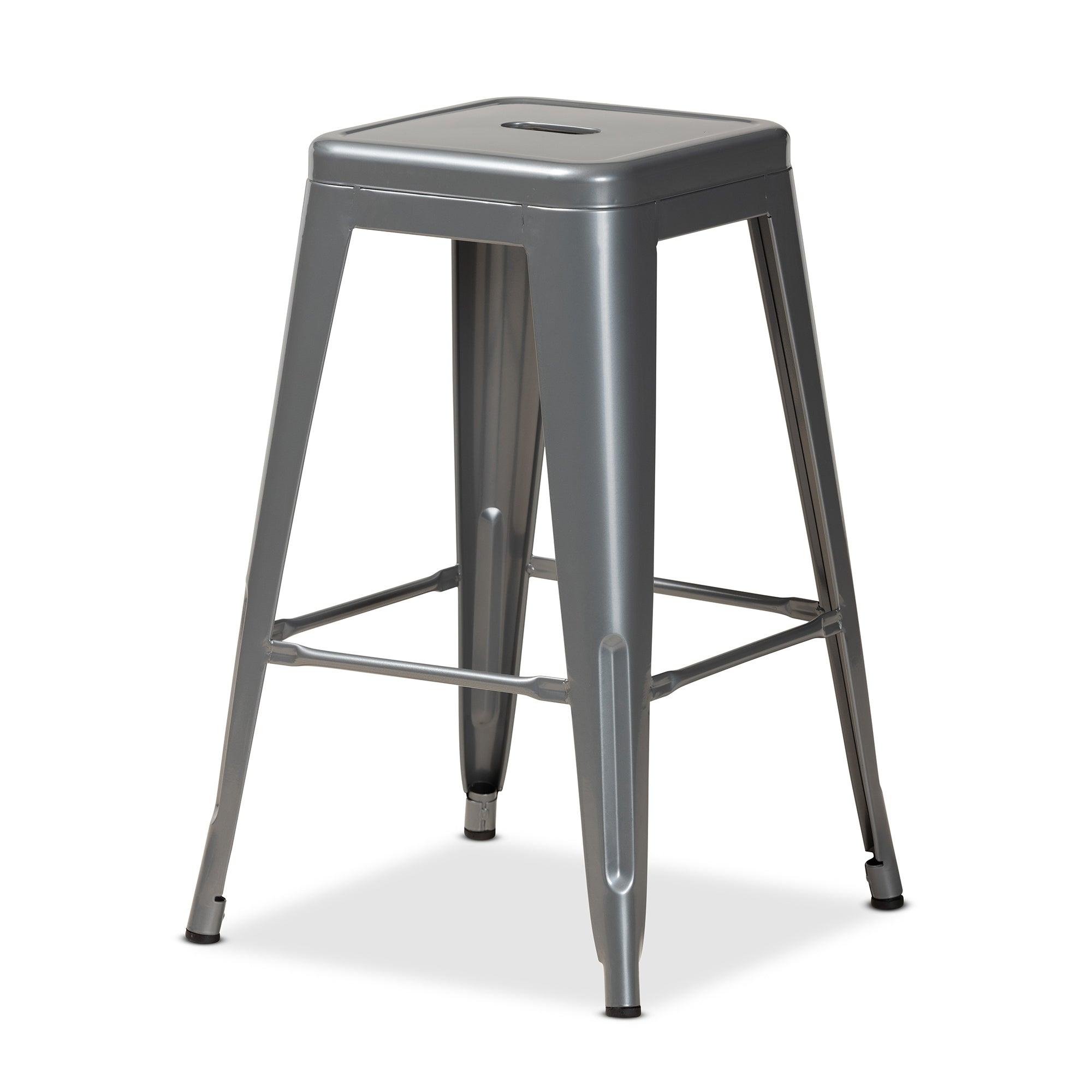 Horton Modern and Contemporary Industrial Finished Metal 4-Piece Stackable Counter Stool Set