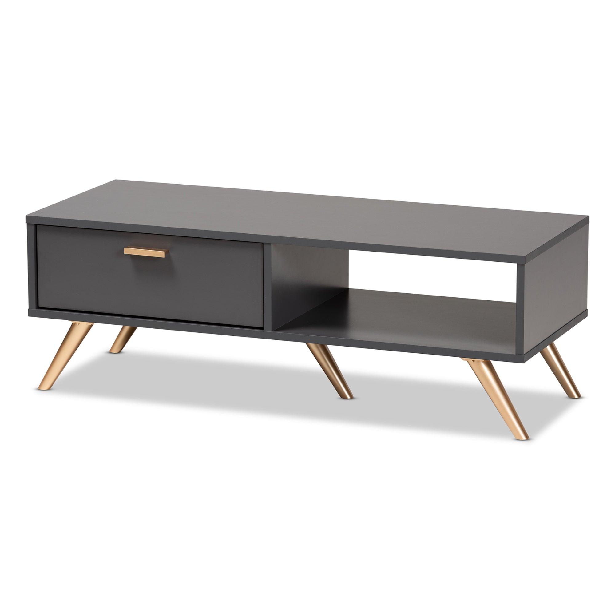 Kelson Modern and Contemporary Dark and Finished Wood Coffee Table