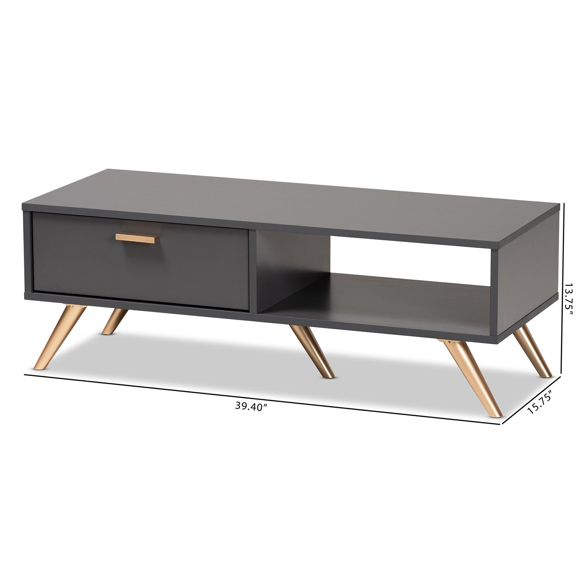 Kelson Modern and Contemporary Dark and Finished Wood Coffee Table