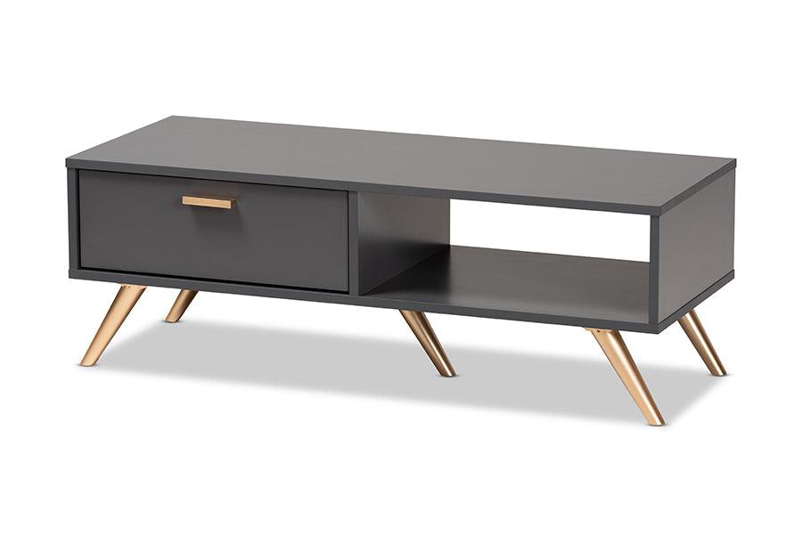 Kelson Modern and Contemporary Dark and Finished Wood Coffee Table