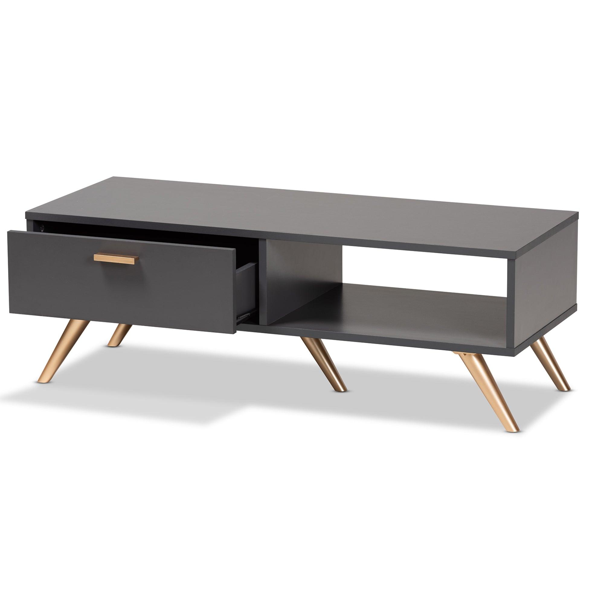 Kelson Modern and Contemporary Dark and Finished Wood Coffee Table