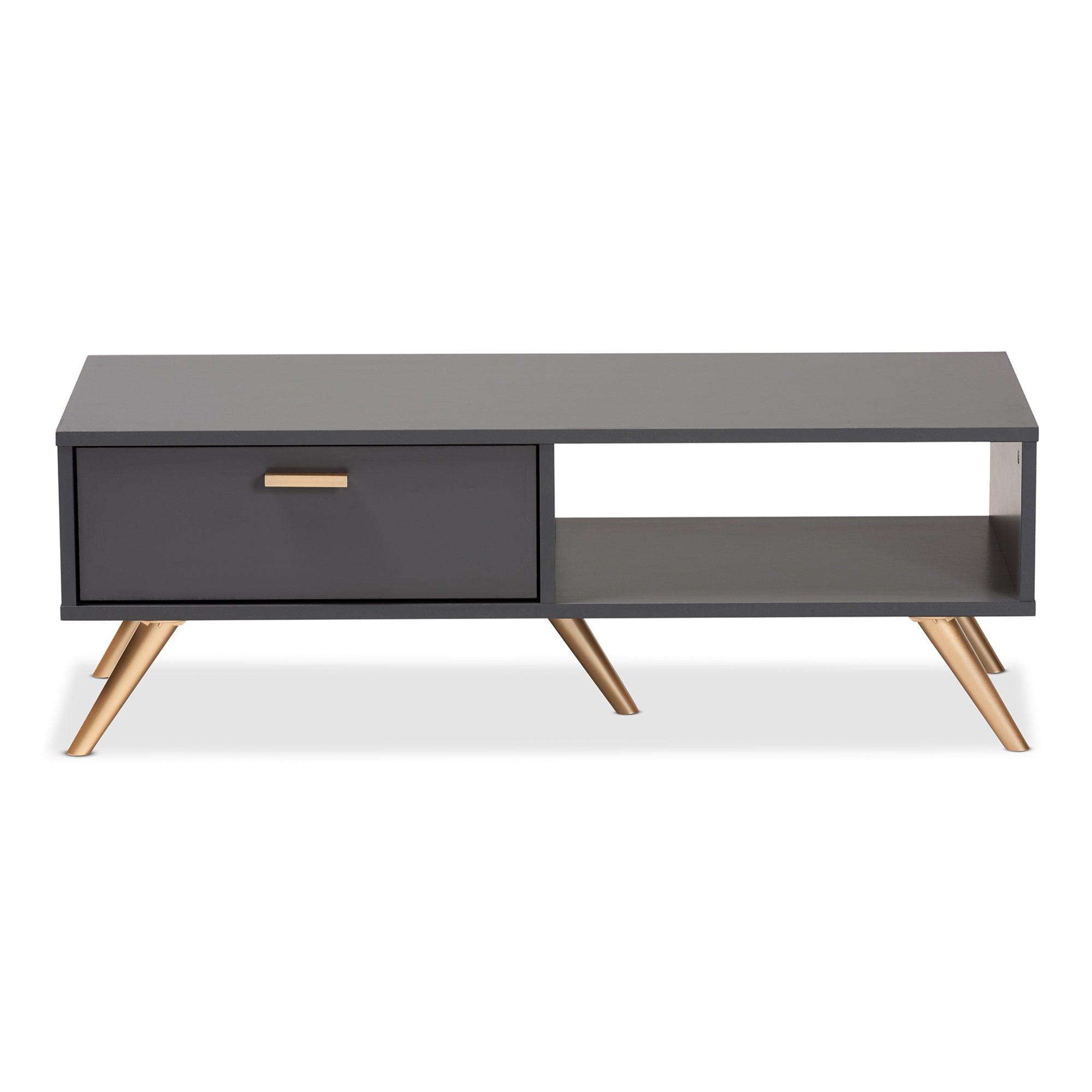 Kelson Modern and Contemporary Dark and Finished Wood Coffee Table