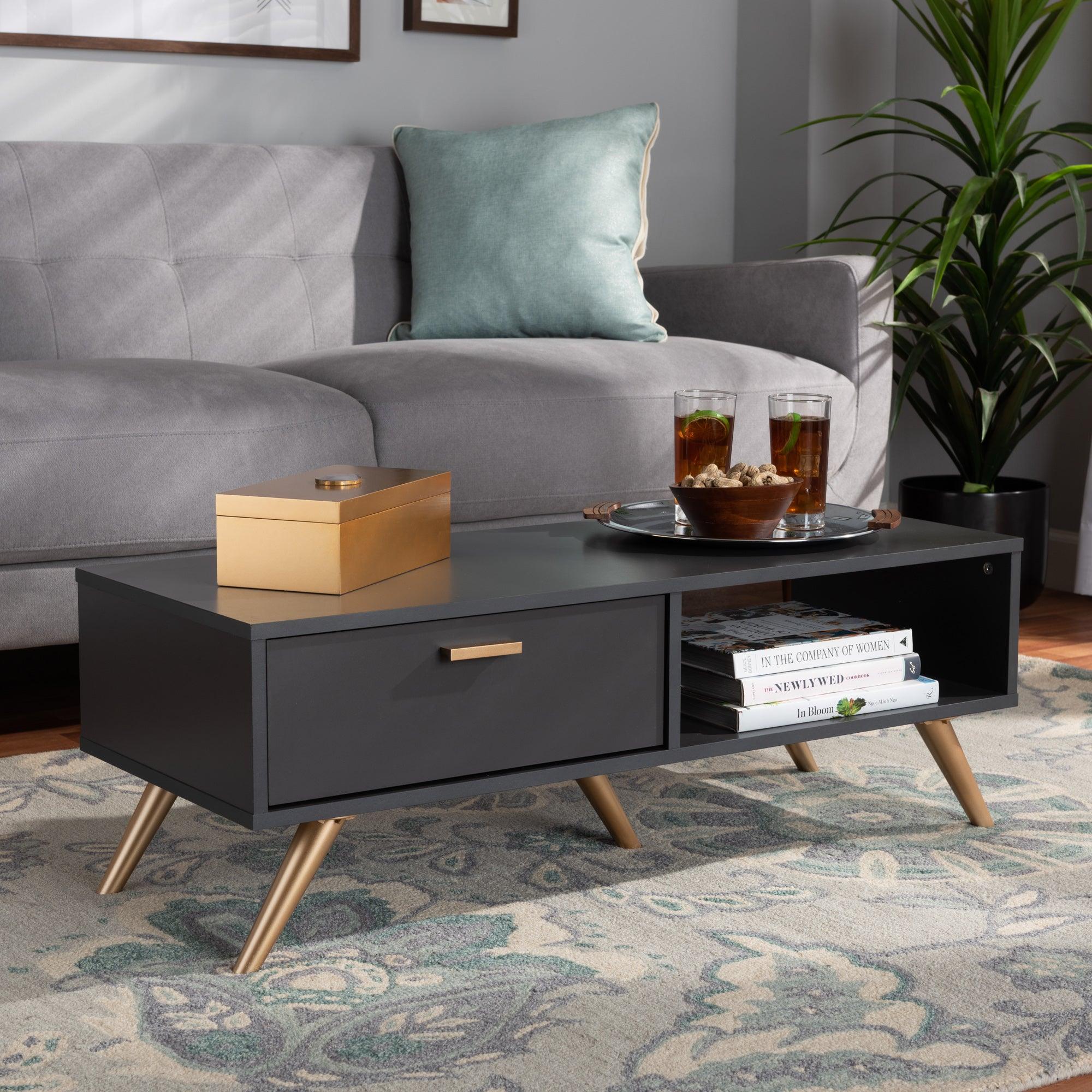 Kelson Modern and Contemporary Dark and Finished Wood Coffee Table