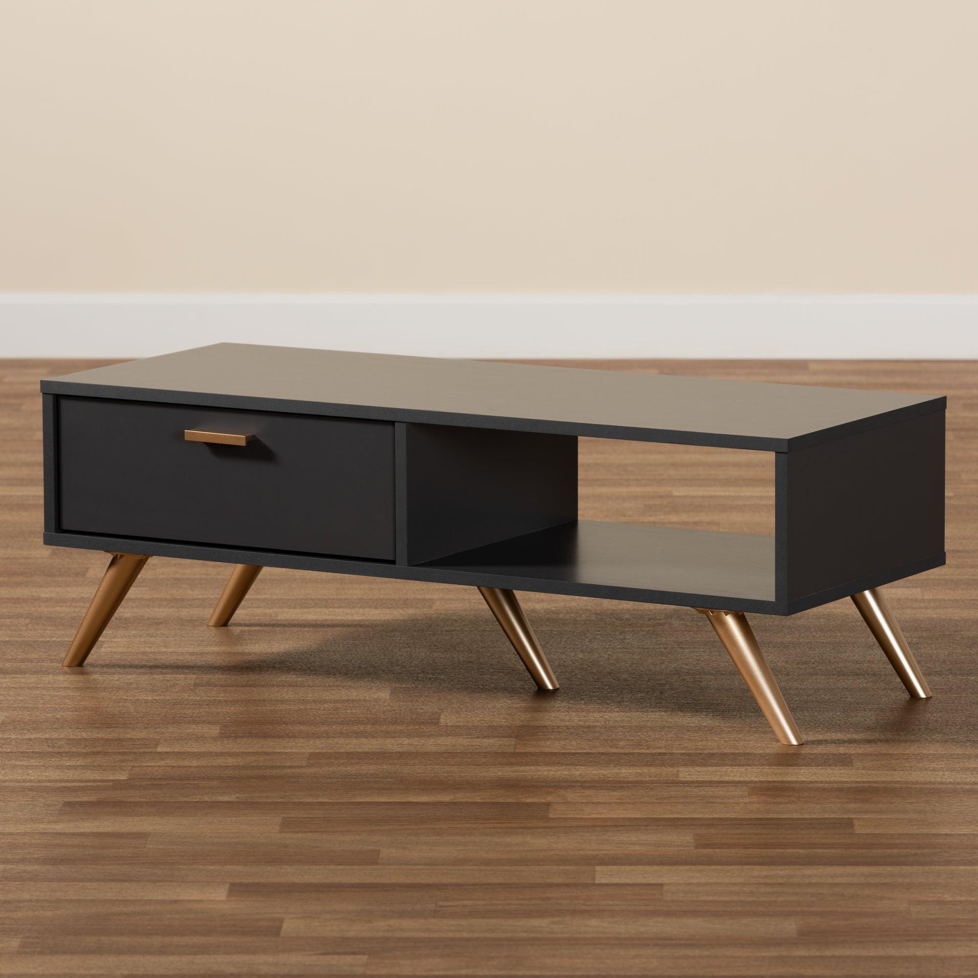 Kelson Modern and Contemporary Dark and Finished Wood Coffee Table