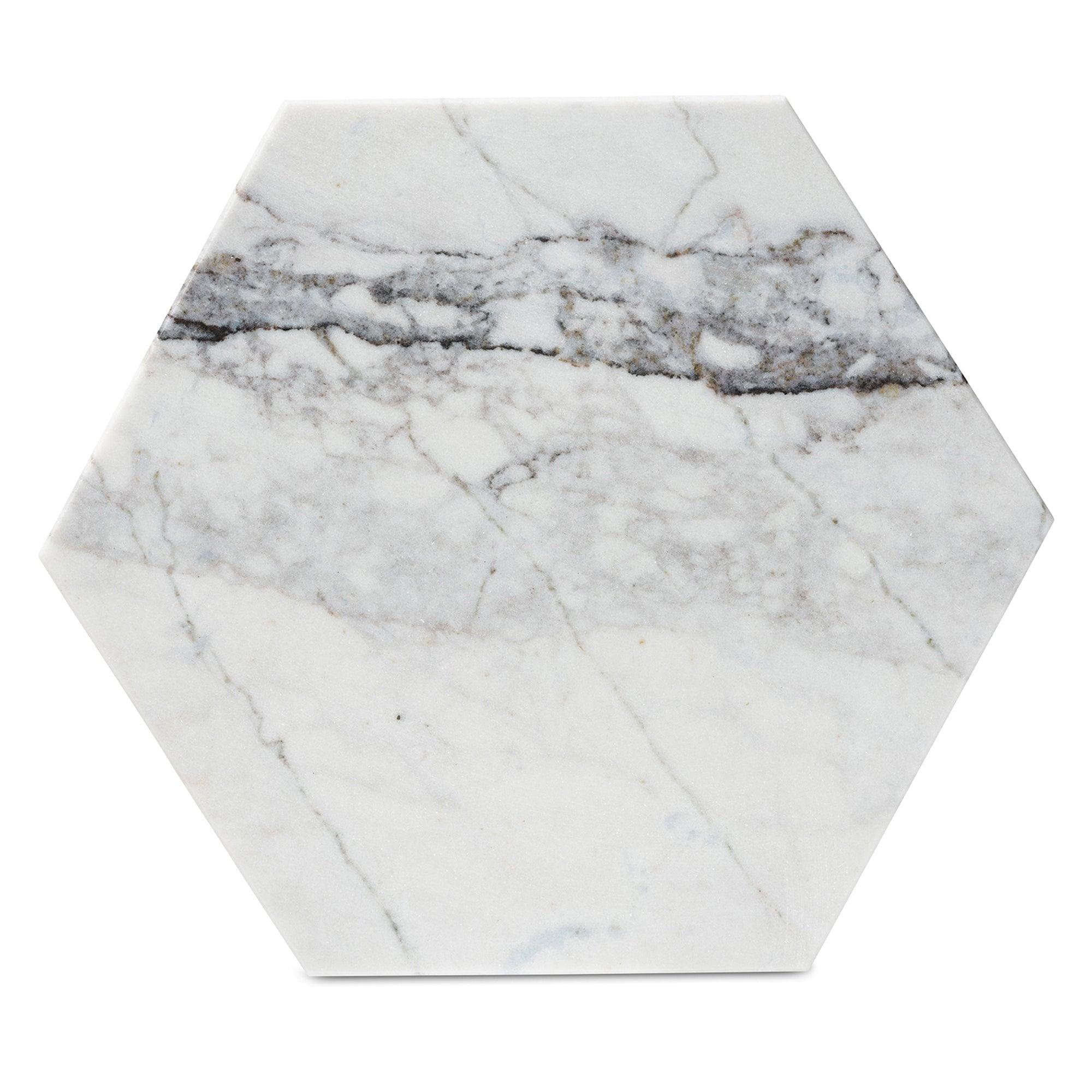 Kalena Modern and Contemporary Metal End Table with Marble Tabletop