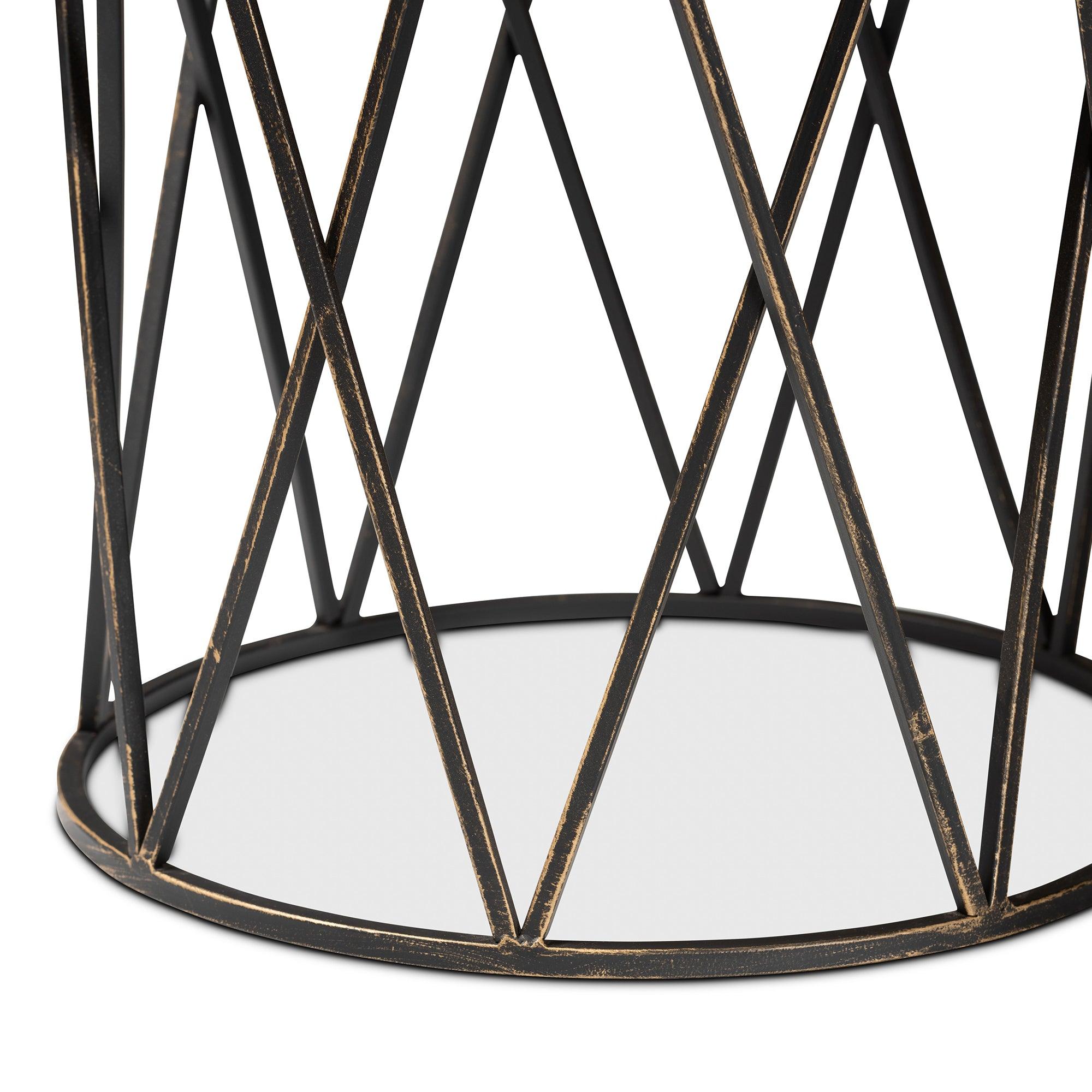 Finnick Modern Industrial Antique finished Metal End Table