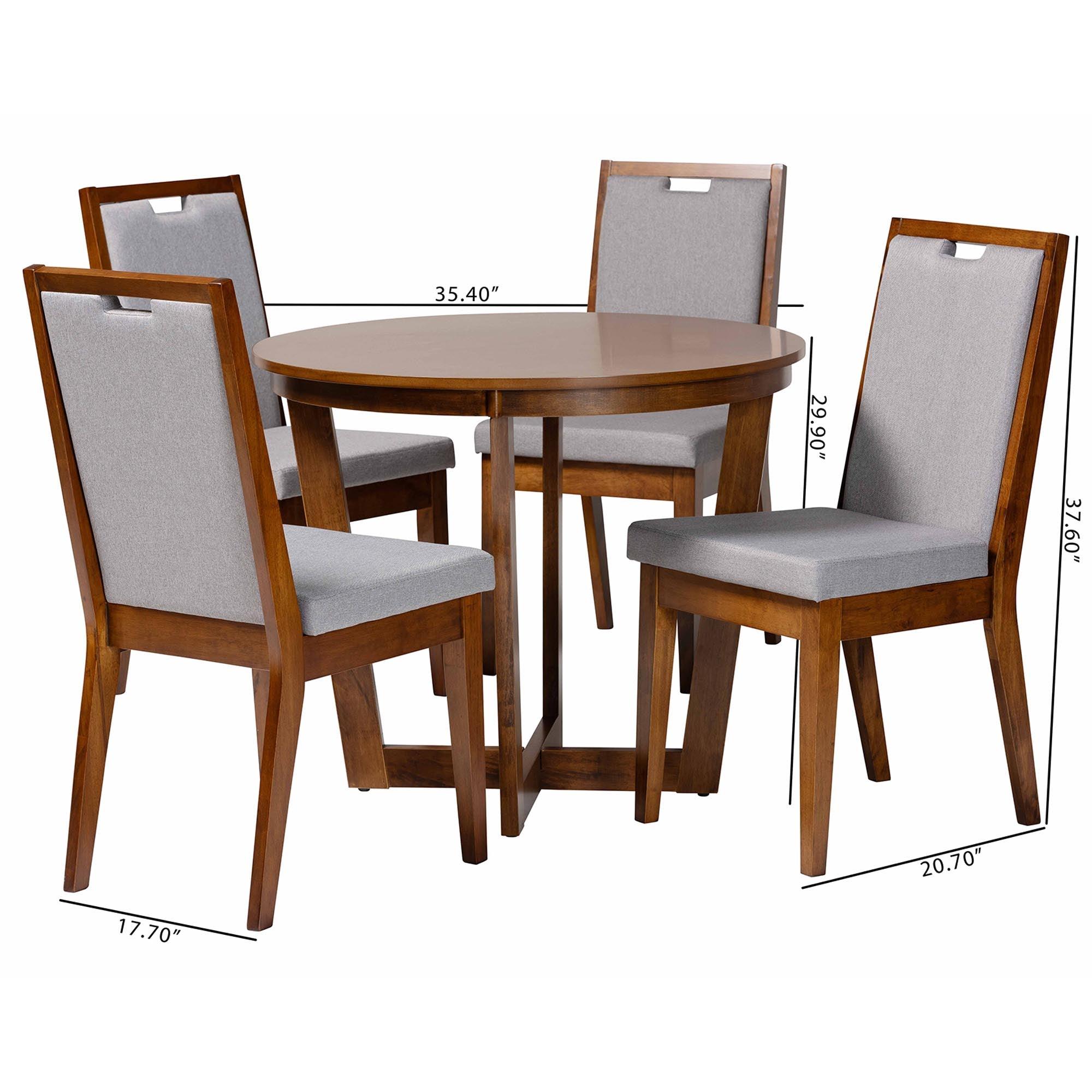 Ana Modern and Wood 5-Piece Dining Set