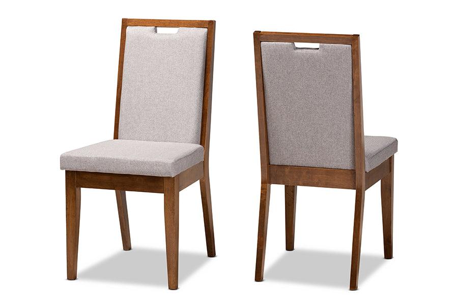 Octavia Modern and Contemporary Fabric Upholstered and Finished Wood 2-Piece Dining Chair Set