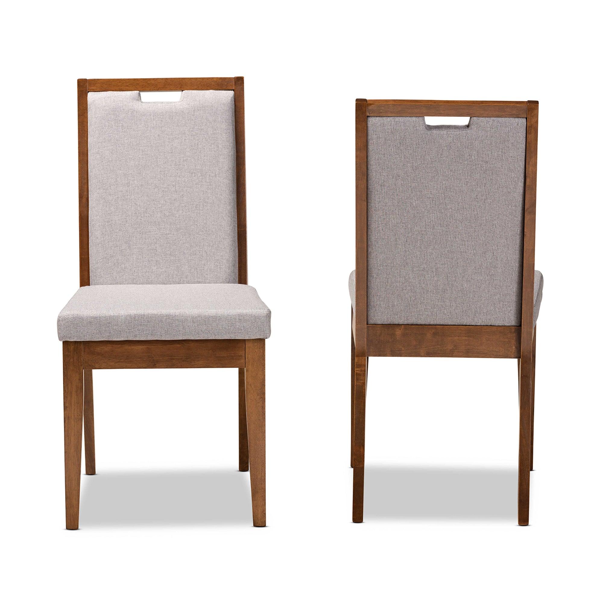 Octavia Modern and Contemporary Fabric Upholstered and Finished Wood 2-Piece Dining Chair Set