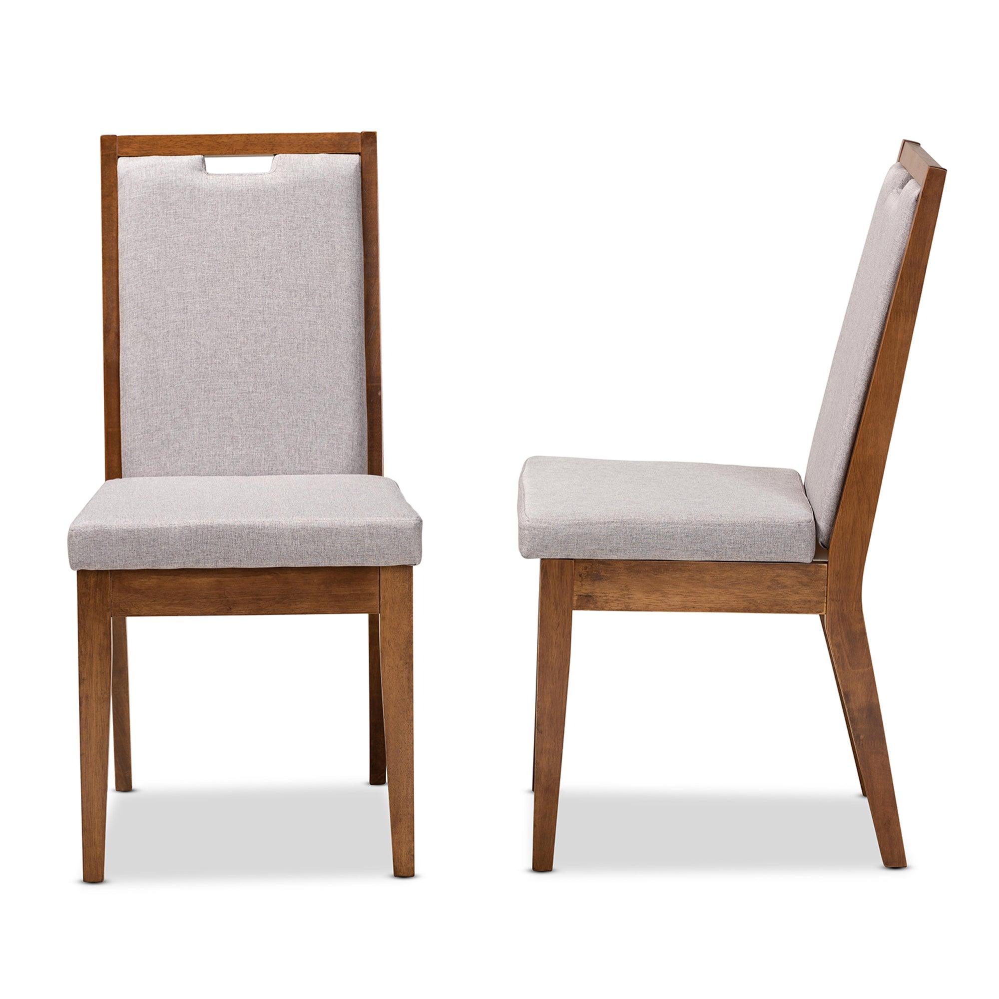 Octavia Modern and Contemporary Fabric Upholstered and Finished Wood 2-Piece Dining Chair Set