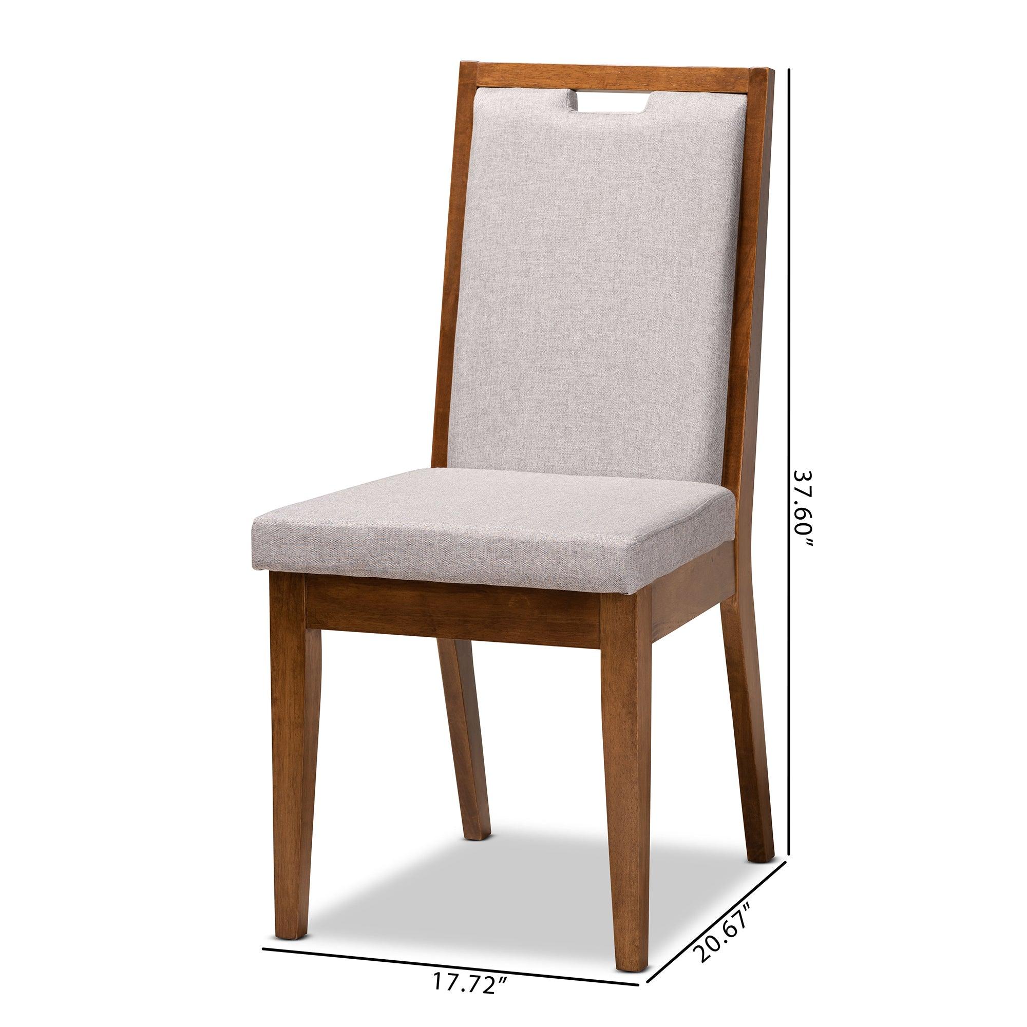 Octavia Modern and Contemporary Fabric Upholstered and Finished Wood 2-Piece Dining Chair Set