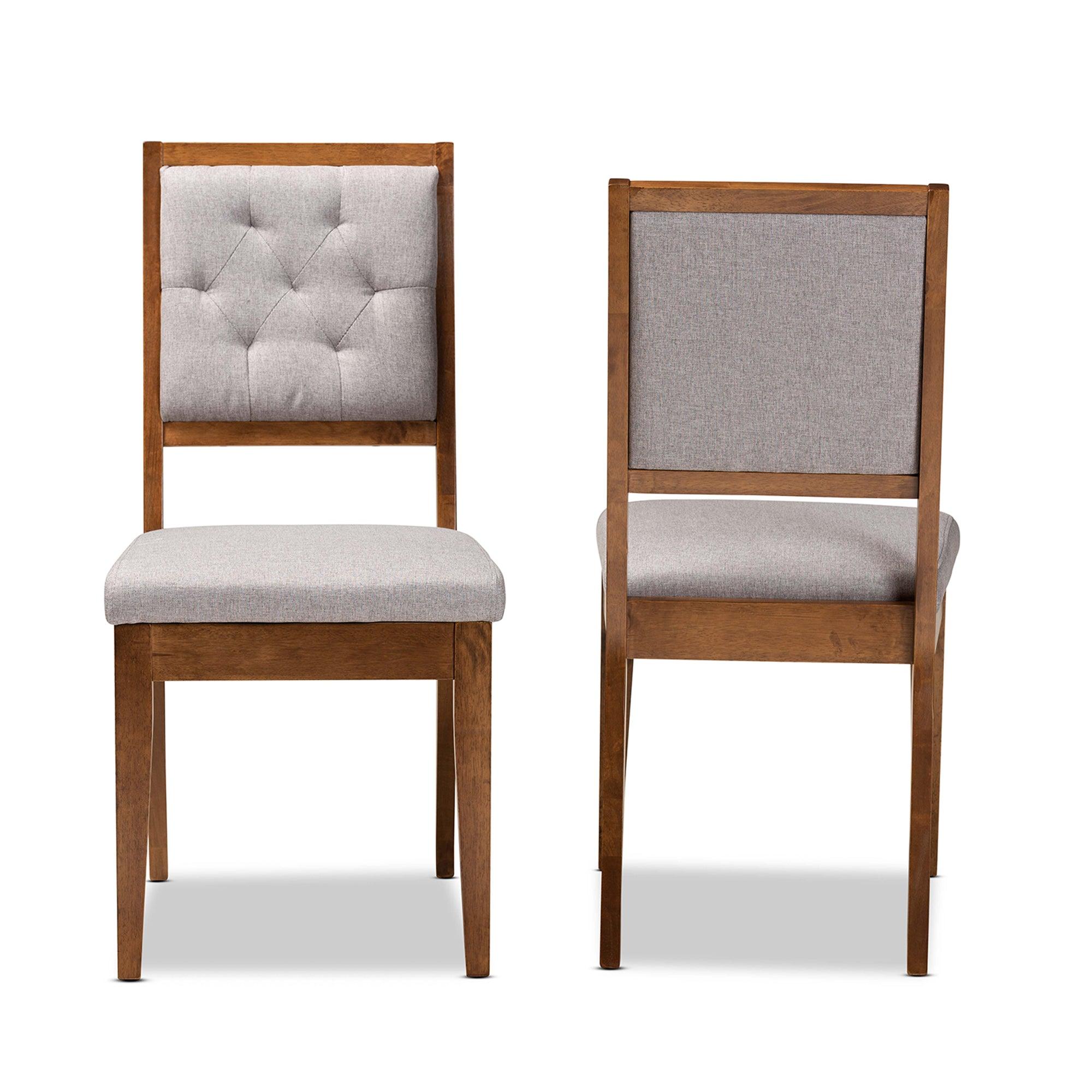 Gideon Modern and Contemporary Fabric Upholstered and Finished Wood 2-Piece Dining Chair Set