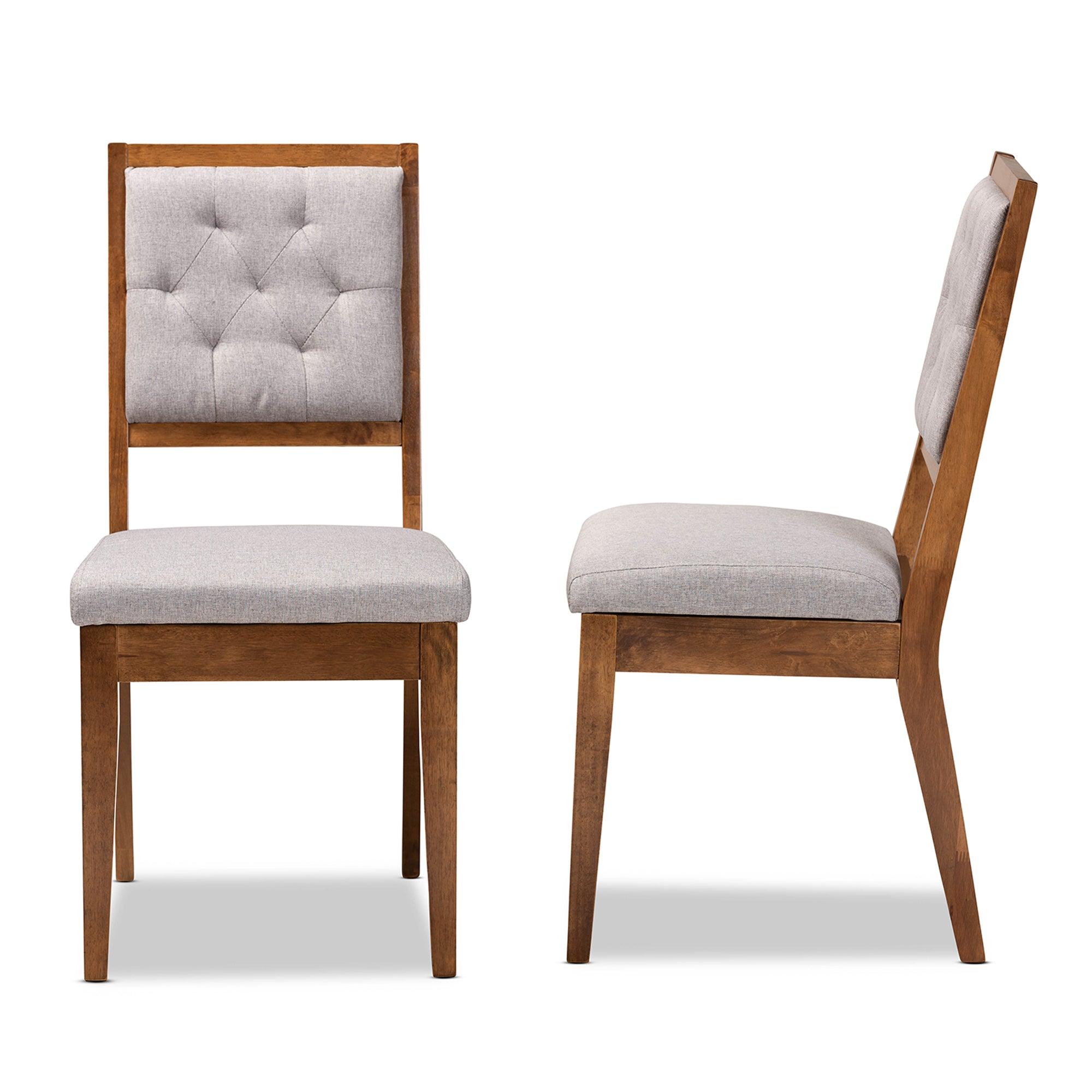 Gideon Modern and Contemporary Fabric Upholstered and Finished Wood 2-Piece Dining Chair Set