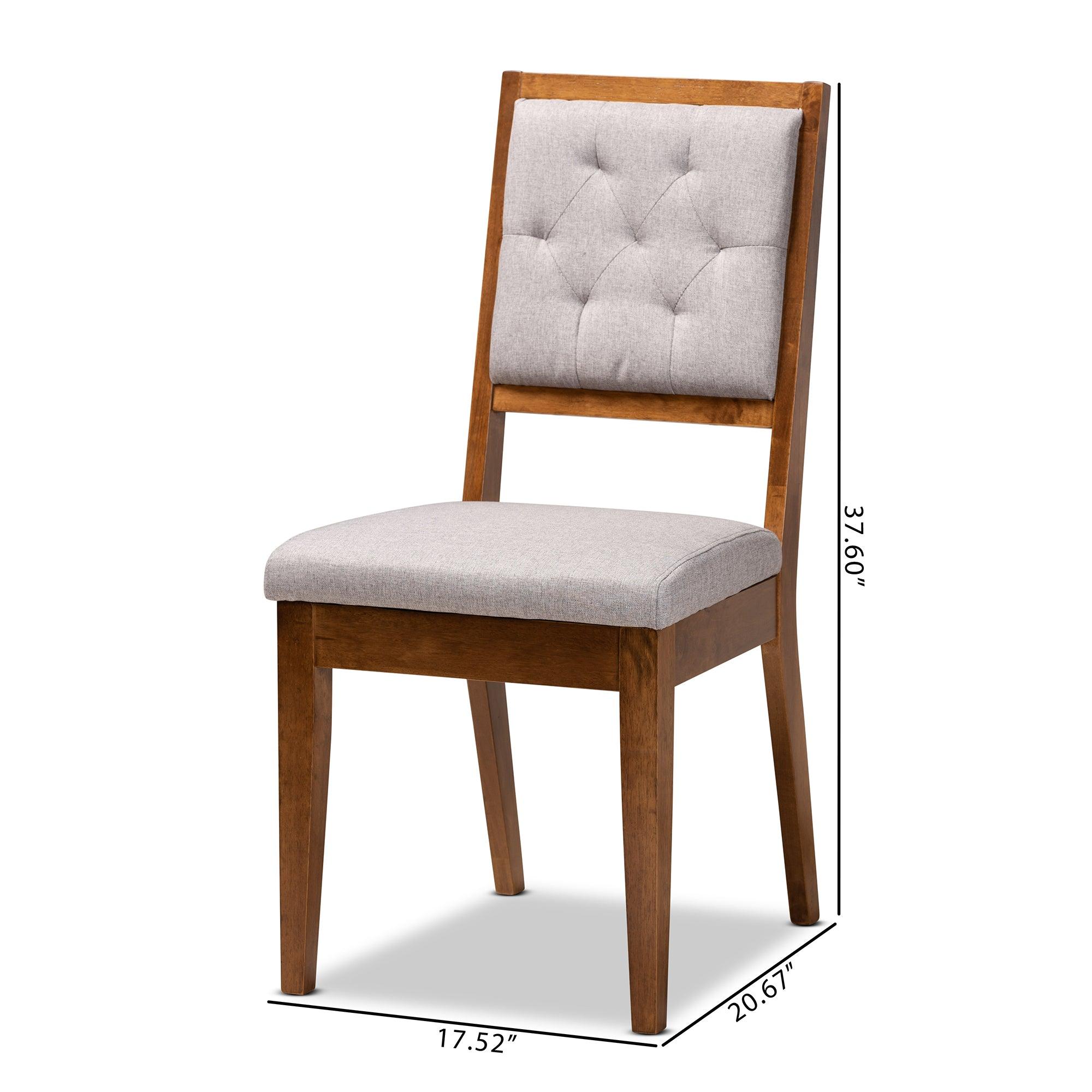 Gideon Modern and Contemporary Fabric Upholstered and Finished Wood 2-Piece Dining Chair Set