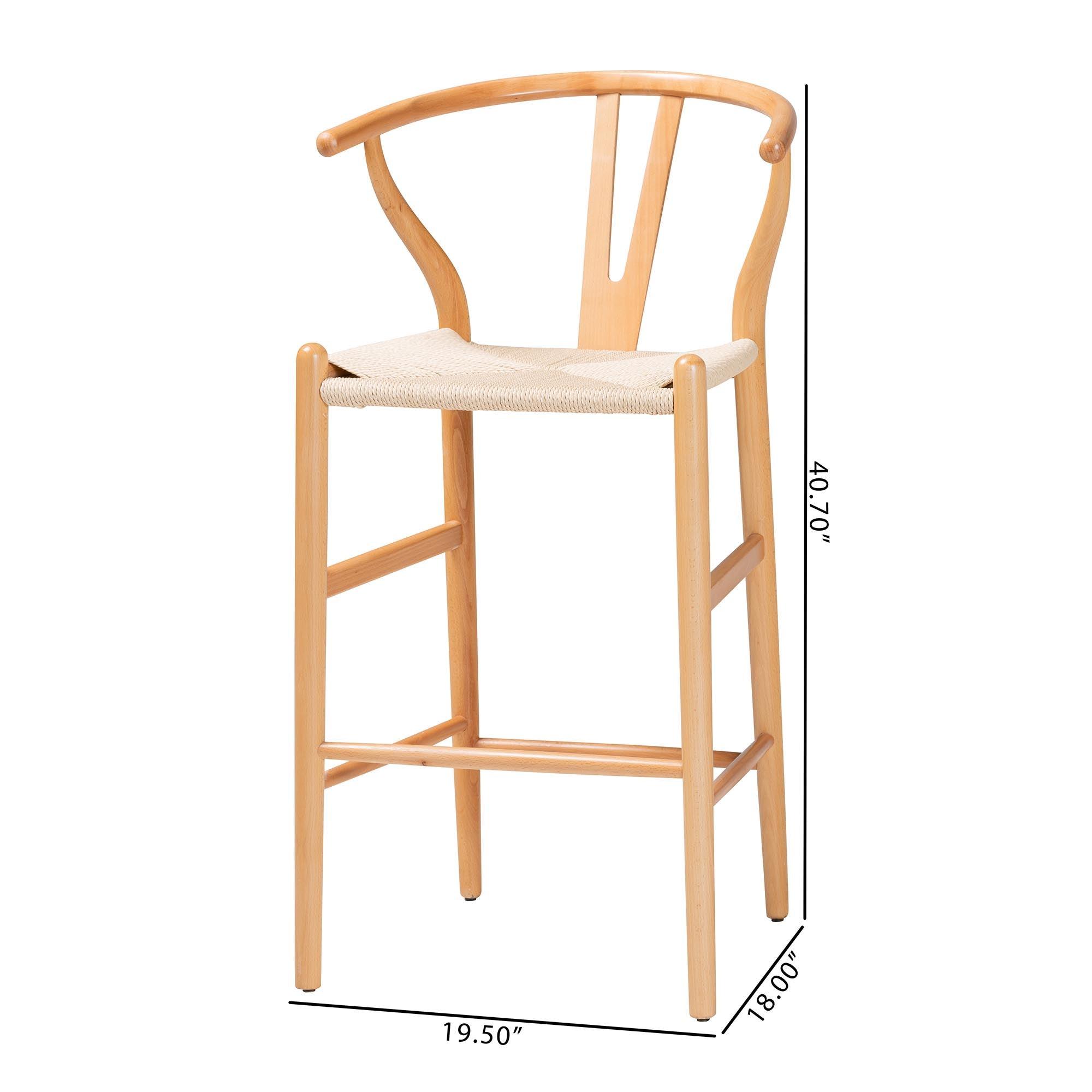 Paxton Modern and Contemporary Finished Wood 2-Piece Bar Stool Set