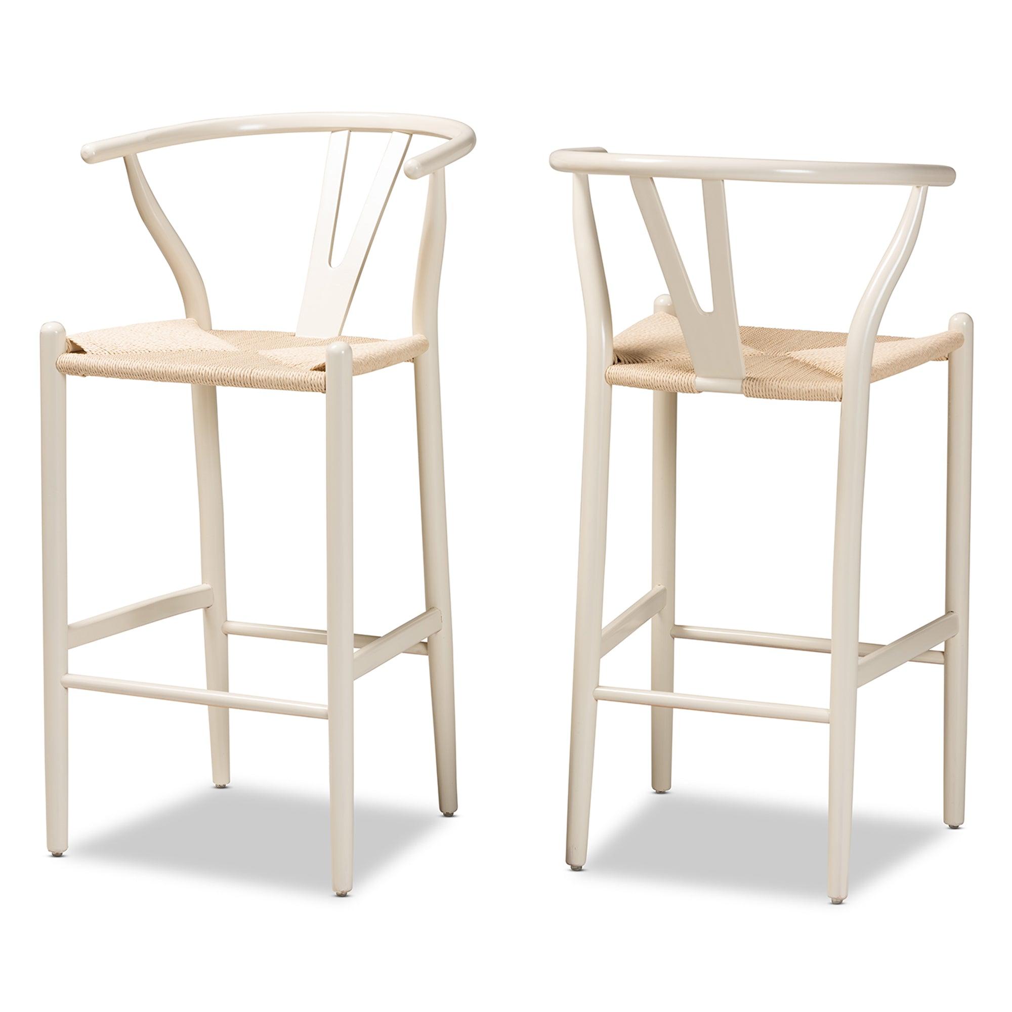 Paxton Modern and Contemporary Finished Wood 2-Piece Bar Stool Set