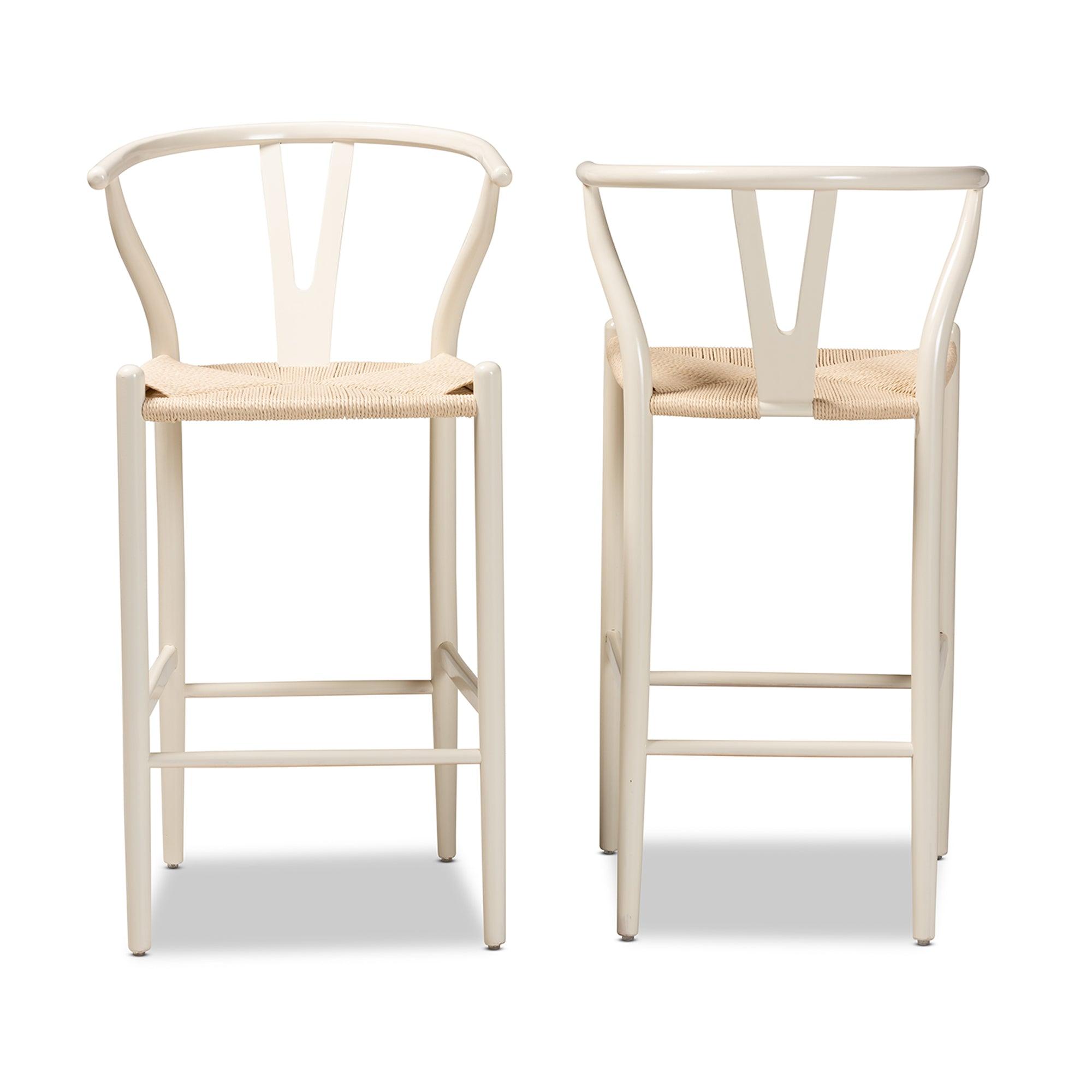 Paxton Modern and Contemporary Finished Wood 2-Piece Bar Stool Set