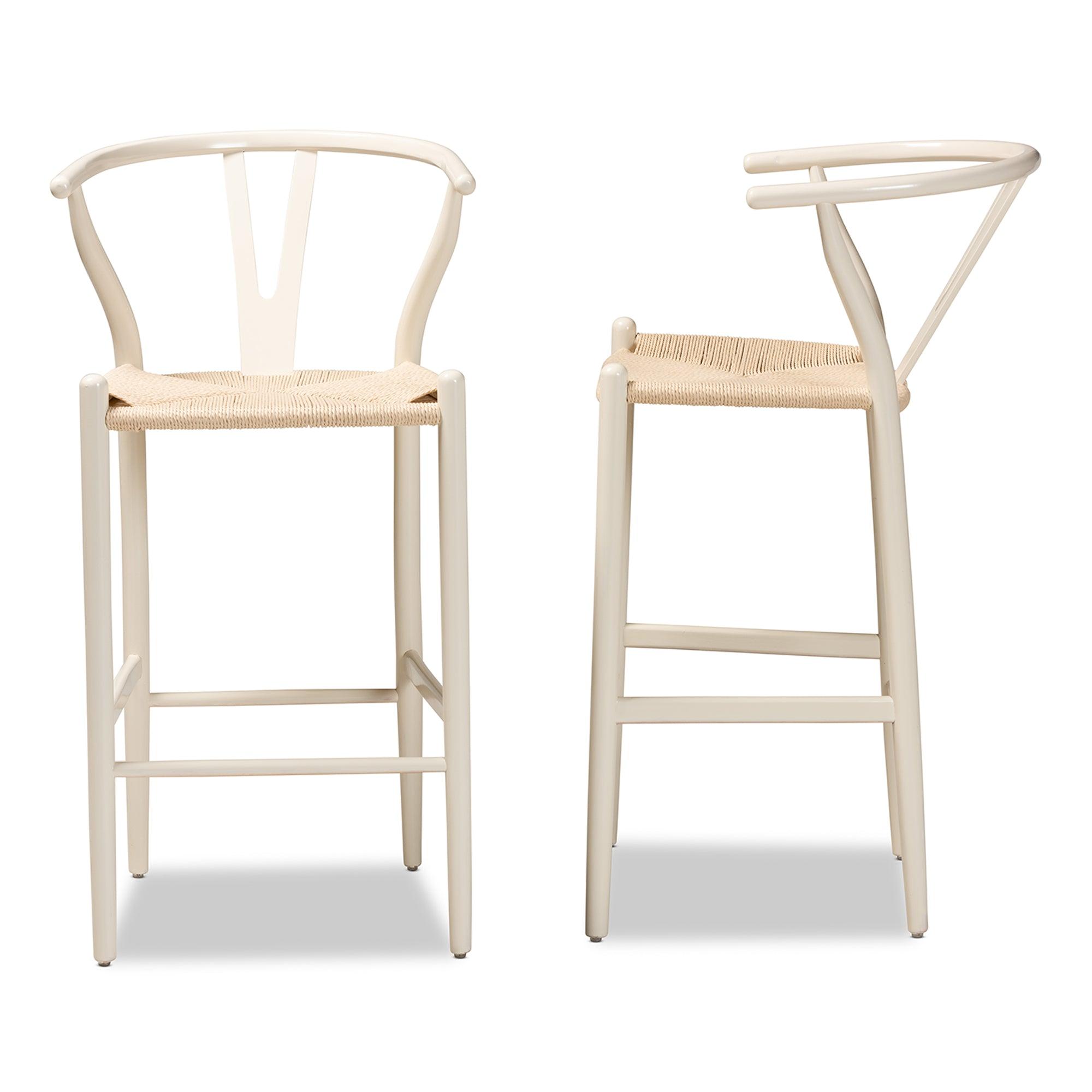 Paxton Modern and Contemporary Finished Wood 2-Piece Bar Stool Set