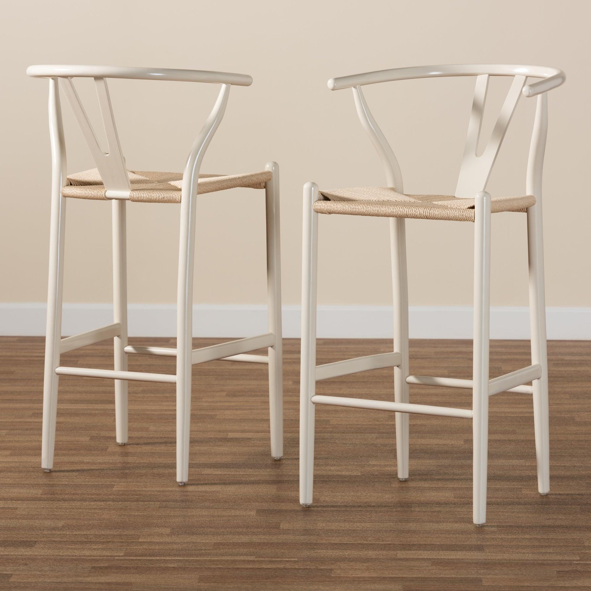 Paxton Modern and Contemporary Finished Wood 2-Piece Bar Stool Set