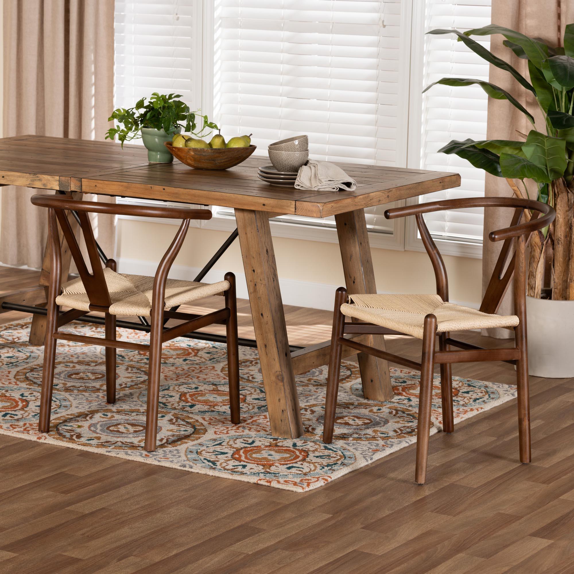 Paxton Modern Finished Wood 2-Piece Dining Chair Set