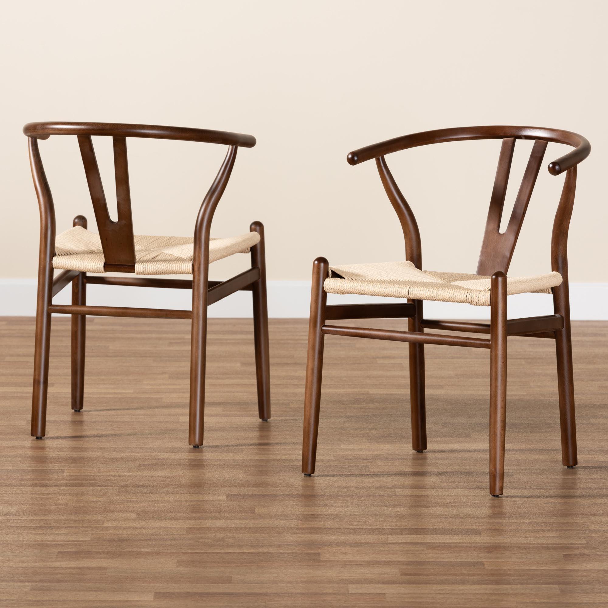 Paxton Modern Finished Wood 2-Piece Dining Chair Set