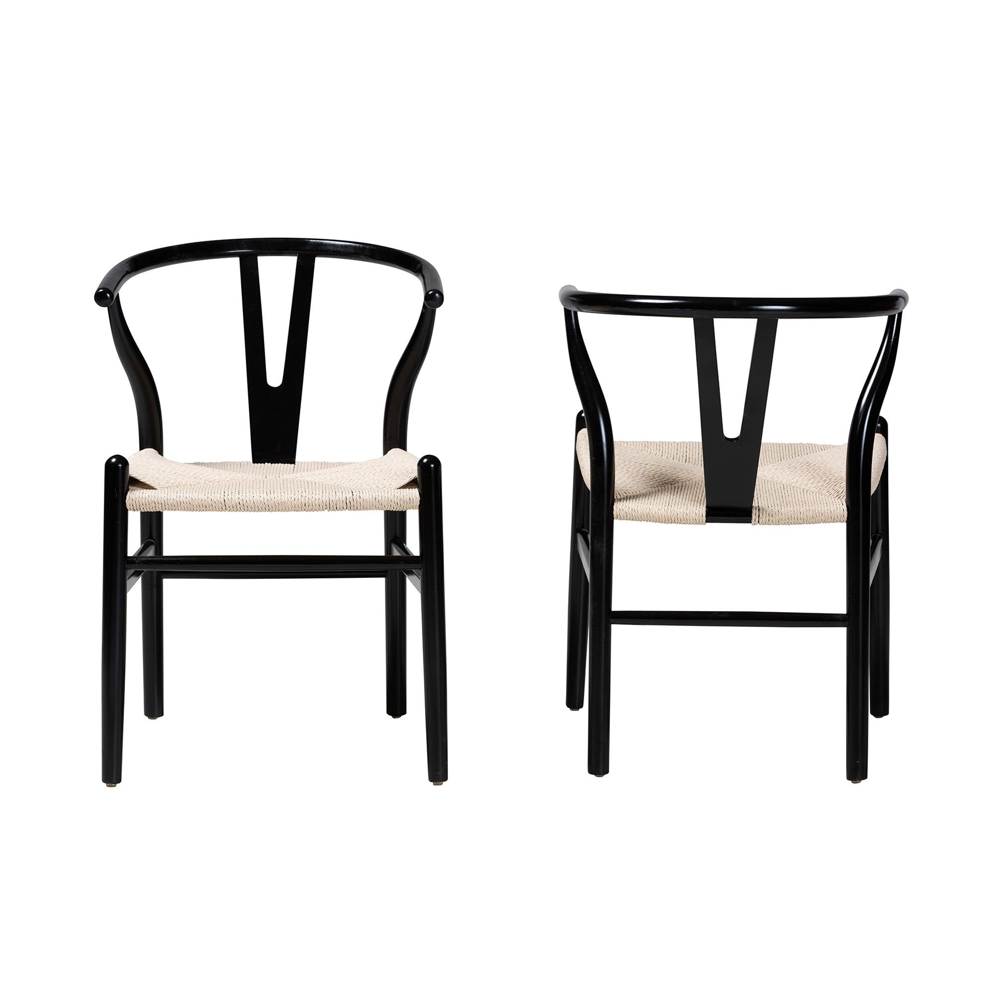 Paxton Modern Finished Wood 2-Piece Dining Chair Set