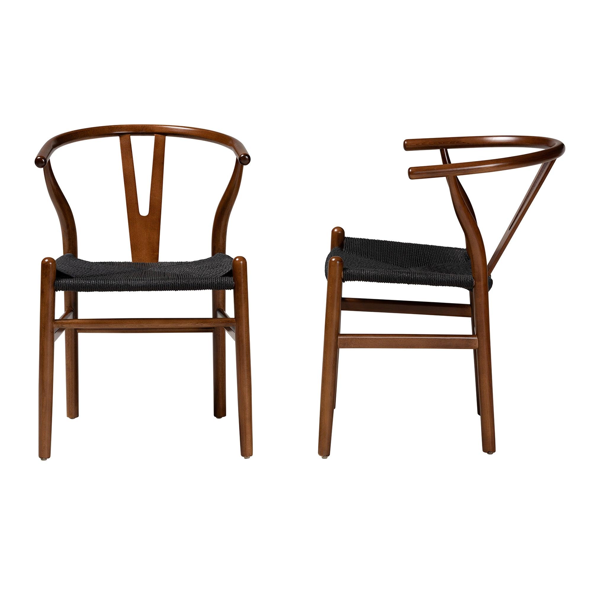 Paxton Modern Finished Wood 2-Piece Dining Chair Set