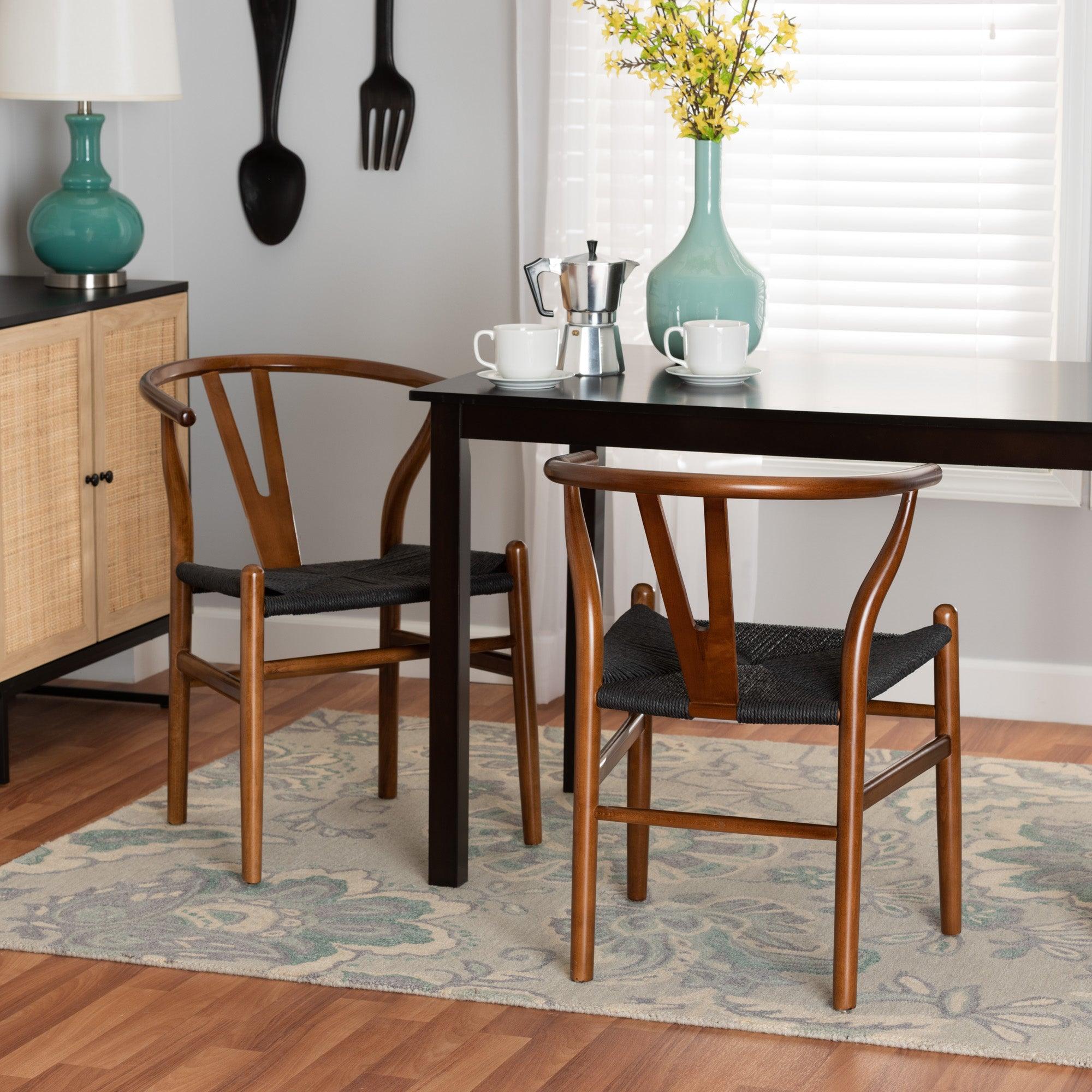 Paxton Modern Finished Wood 2-Piece Dining Chair Set