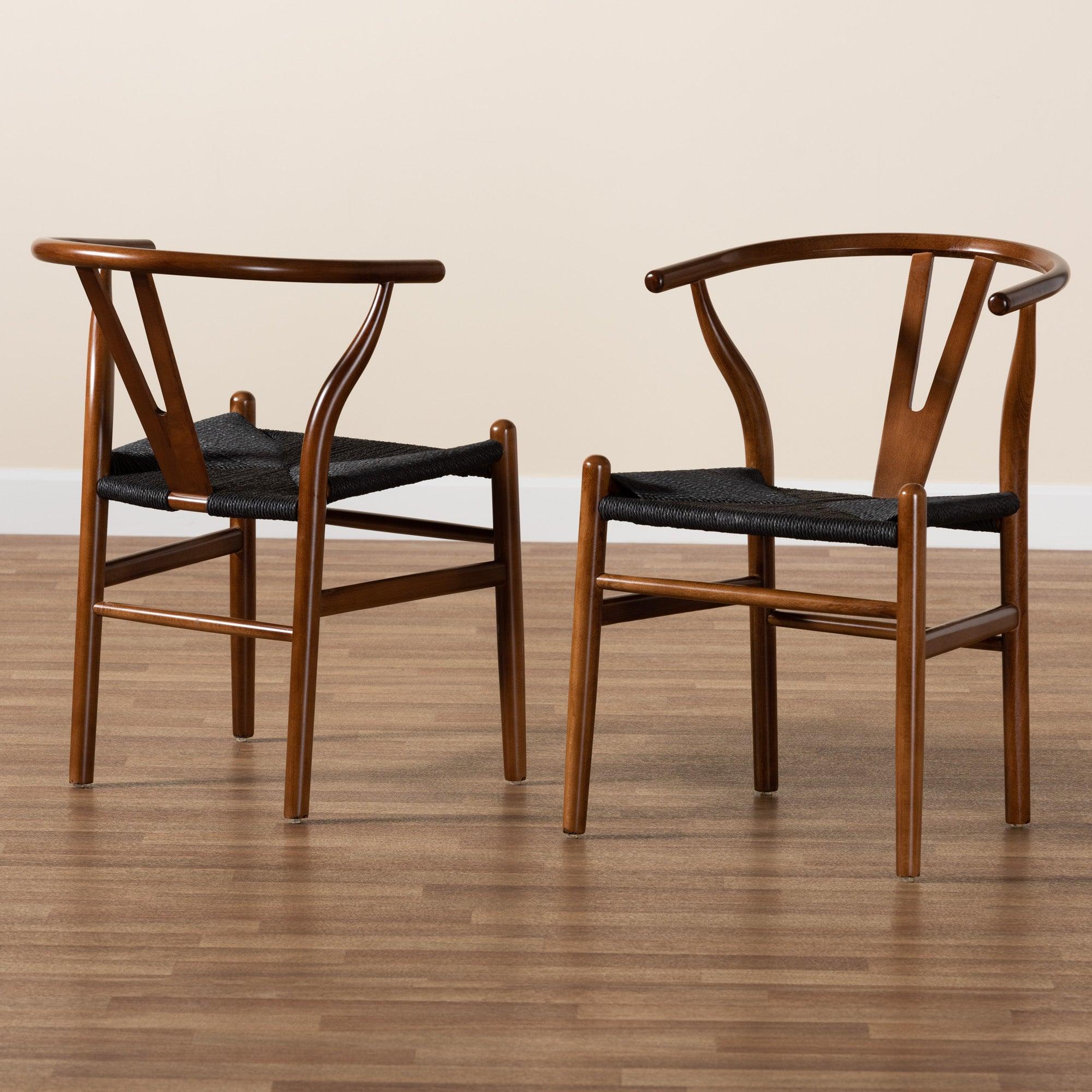 Paxton Modern Finished Wood 2-Piece Dining Chair Set