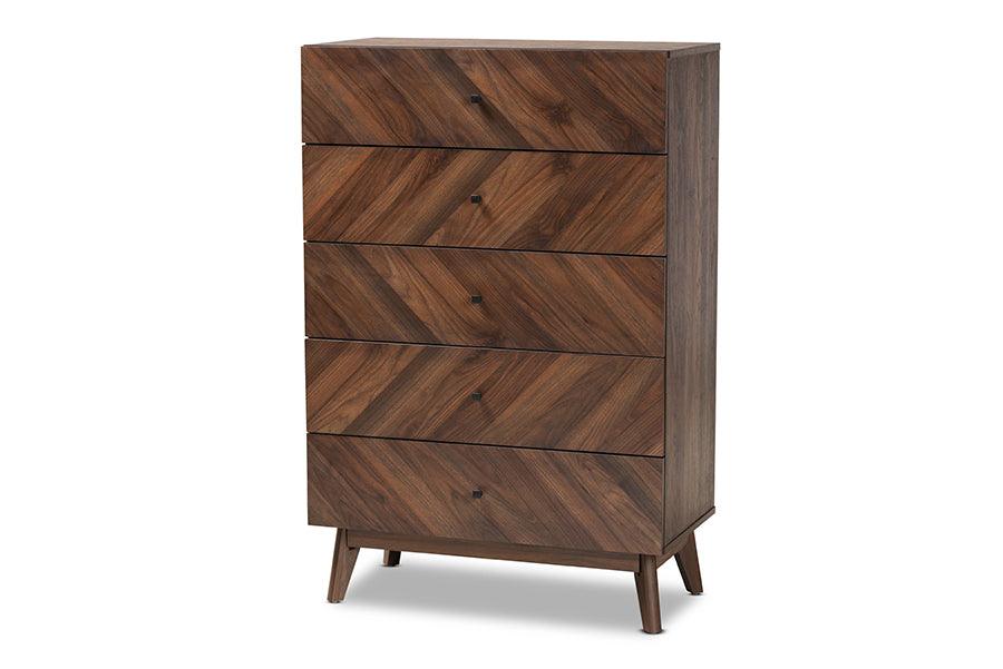 Hartman Mid-Century Modern Finished Wood 5-Drawer Storage Chest