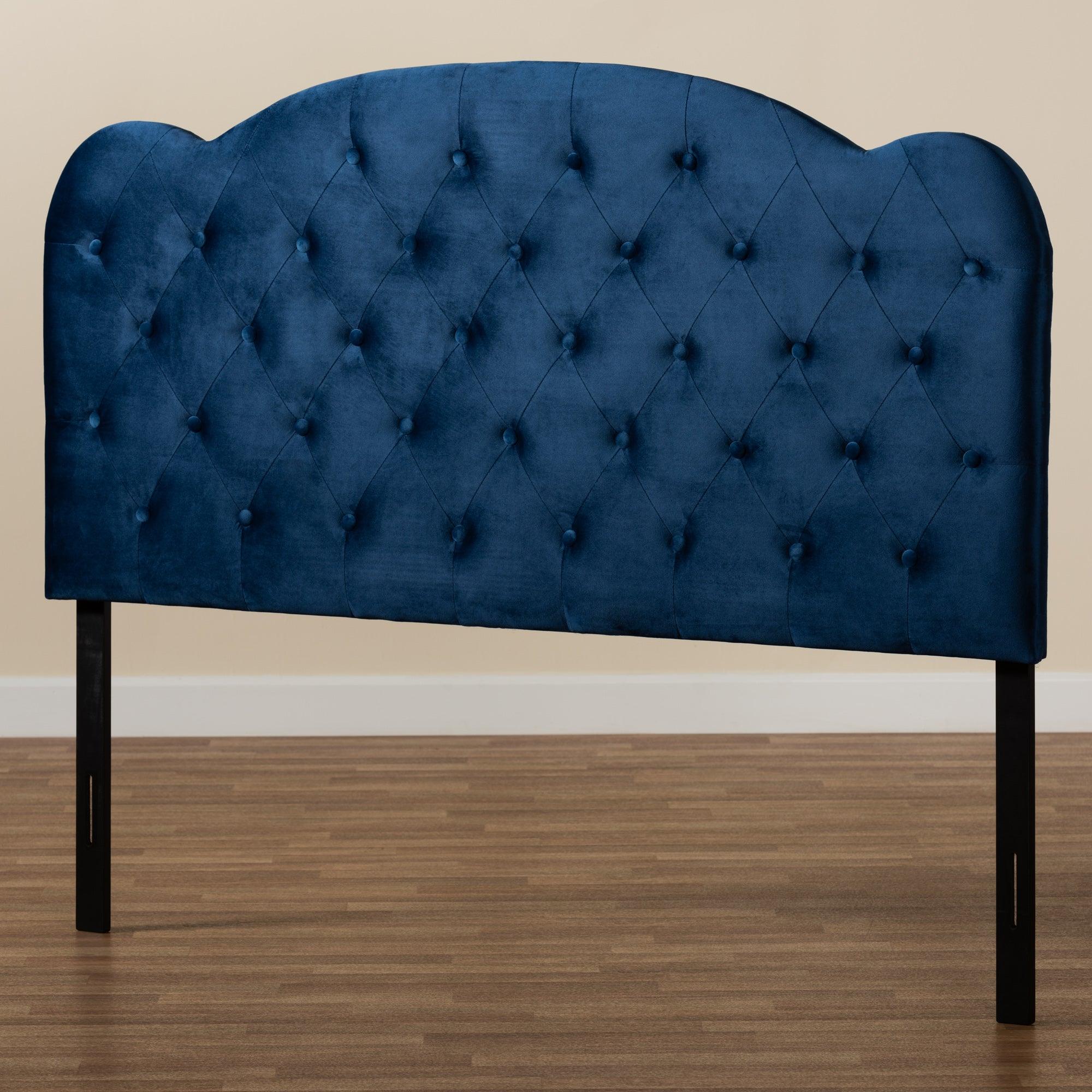 Clovis Modern and Contemporary Velvet Fabric Upholstered Headboard