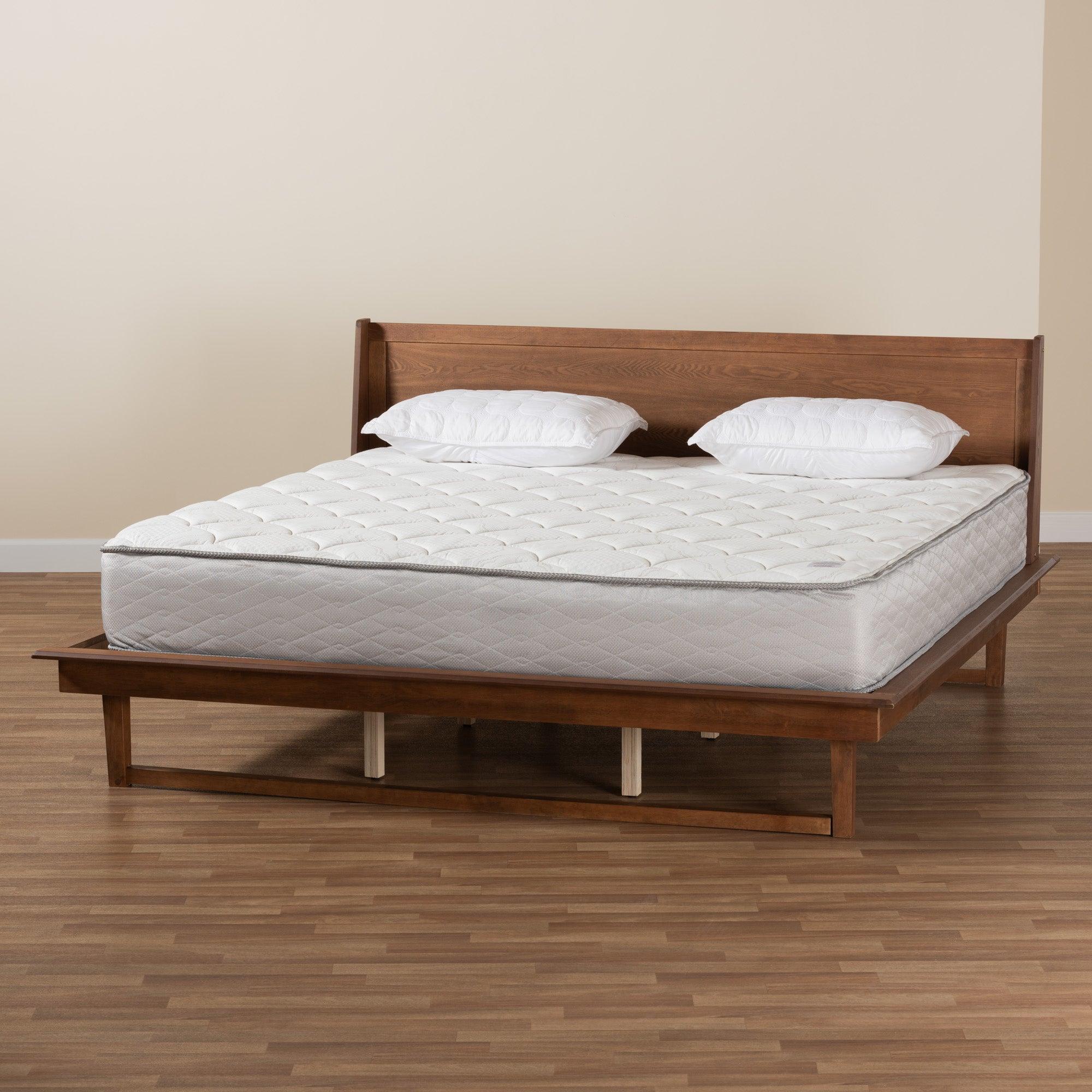 Macayle Mid-Century Modern Ash Finished Wood Platform Bed