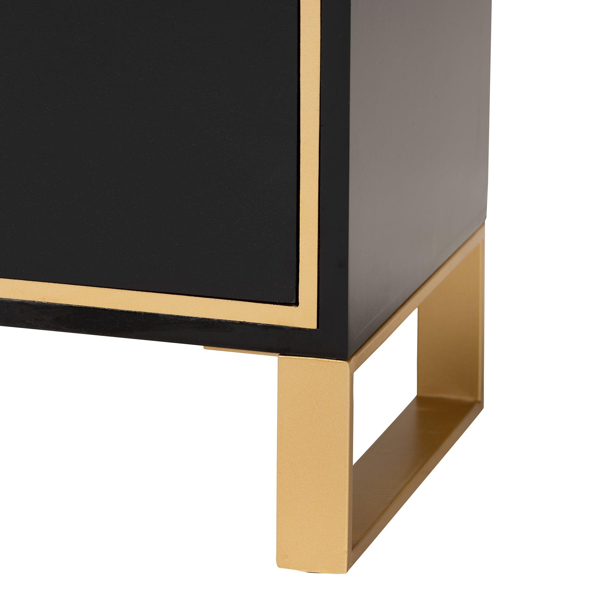 Giolla Contemporary Glam and Luxe Finished Wood and Metal 2-Drawer End Table