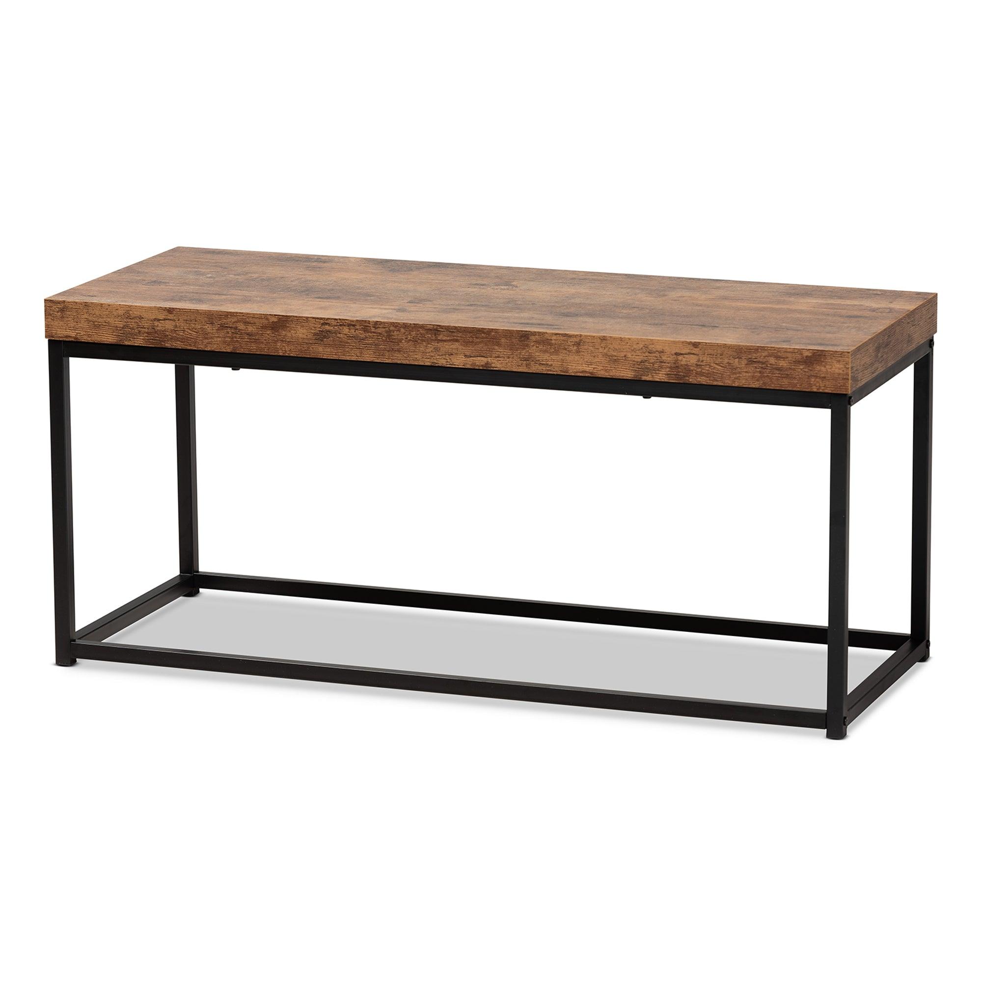 Bardot Modern Industrial Finished Wood and Metal Accent Bench