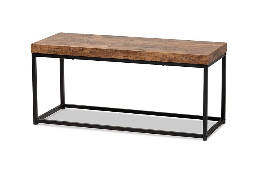 Bardot Modern Industrial Finished Wood and Metal Accent Bench