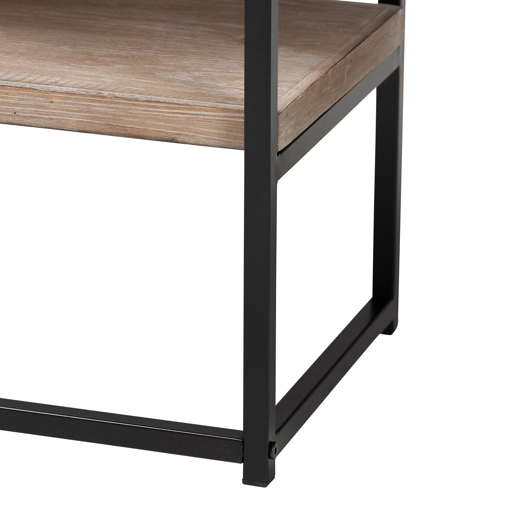 Silas Modern Industrial Finished Wood and Metal 2-Drawer Console Table