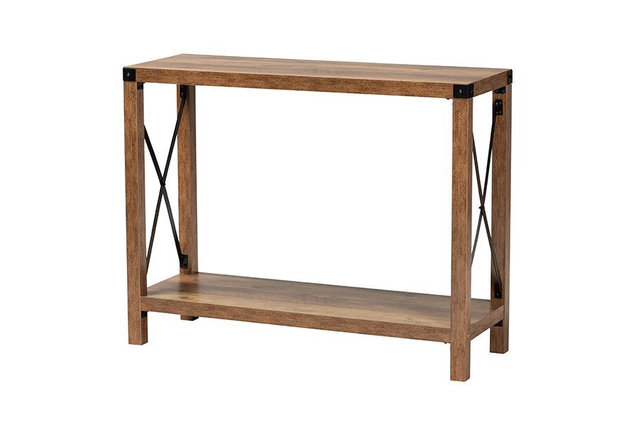 Rumi Modern Farmhouse Finished Wood and Metal Console Table