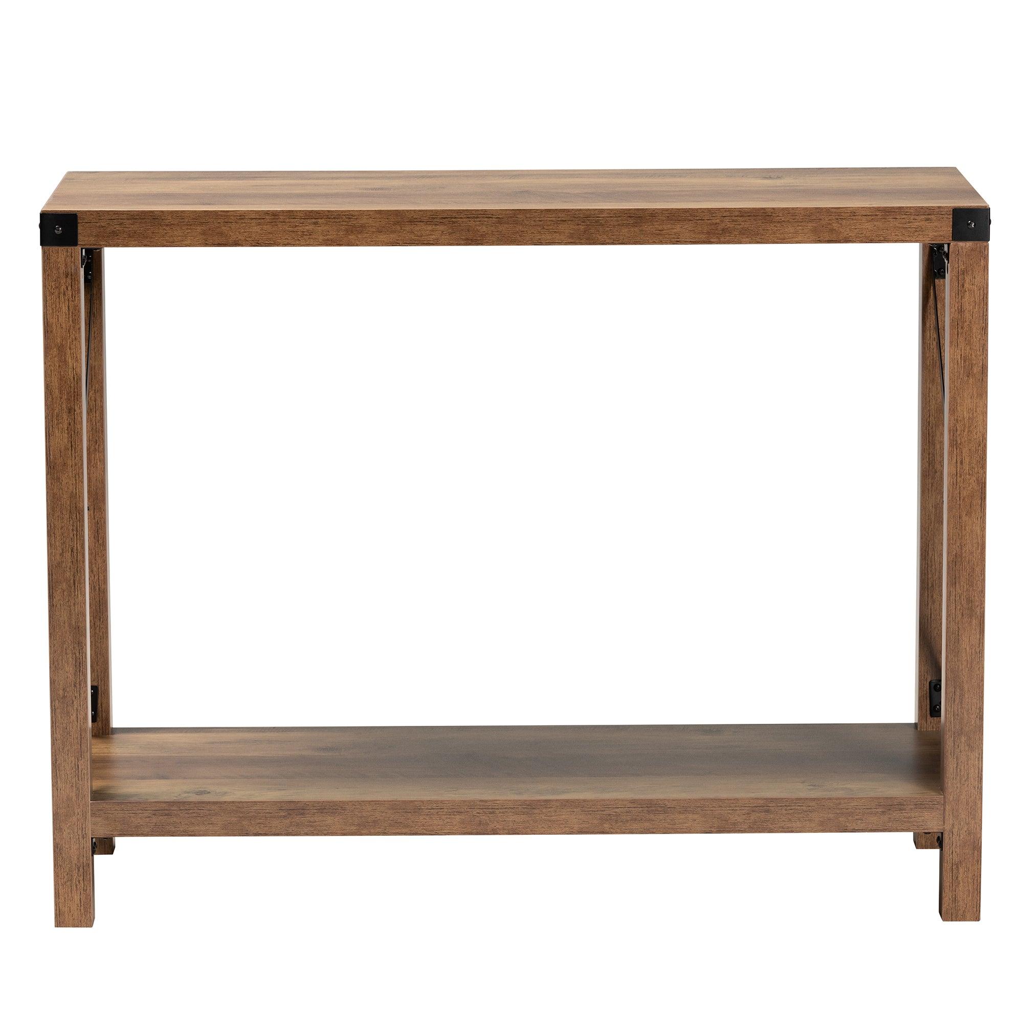 Rumi Modern Farmhouse Finished Wood and Metal Console Table