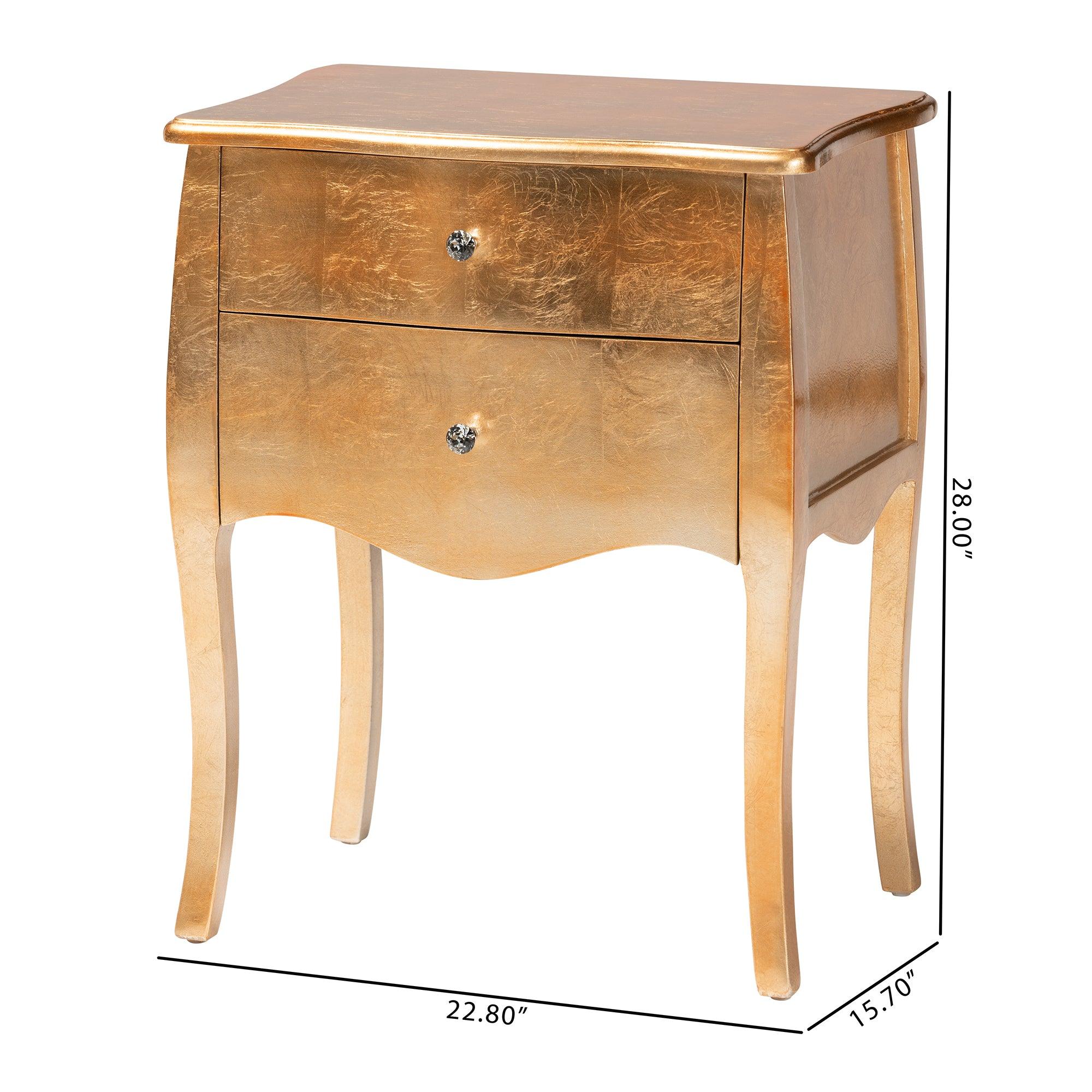 Patrice Classic and Traditional Finished Wood 2-Drawer End Table