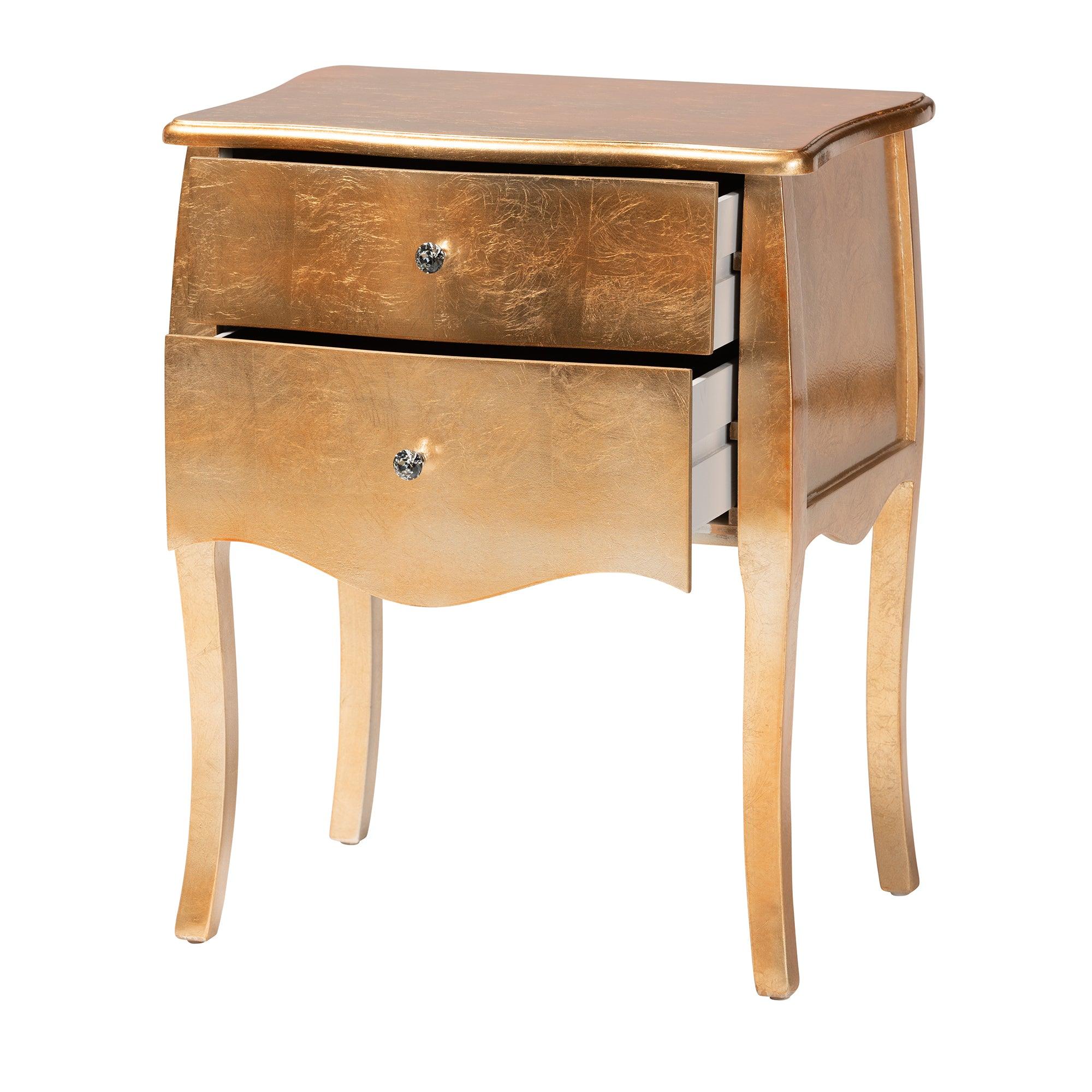 Patrice Classic and Traditional Finished Wood 2-Drawer End Table