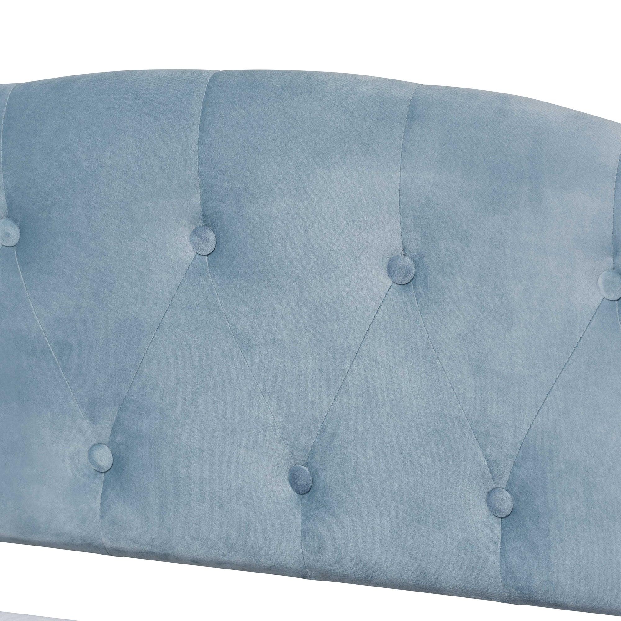 Benjamin Modern and Contemporary Velvet Fabric Upholstered and Finished Wood Daybed