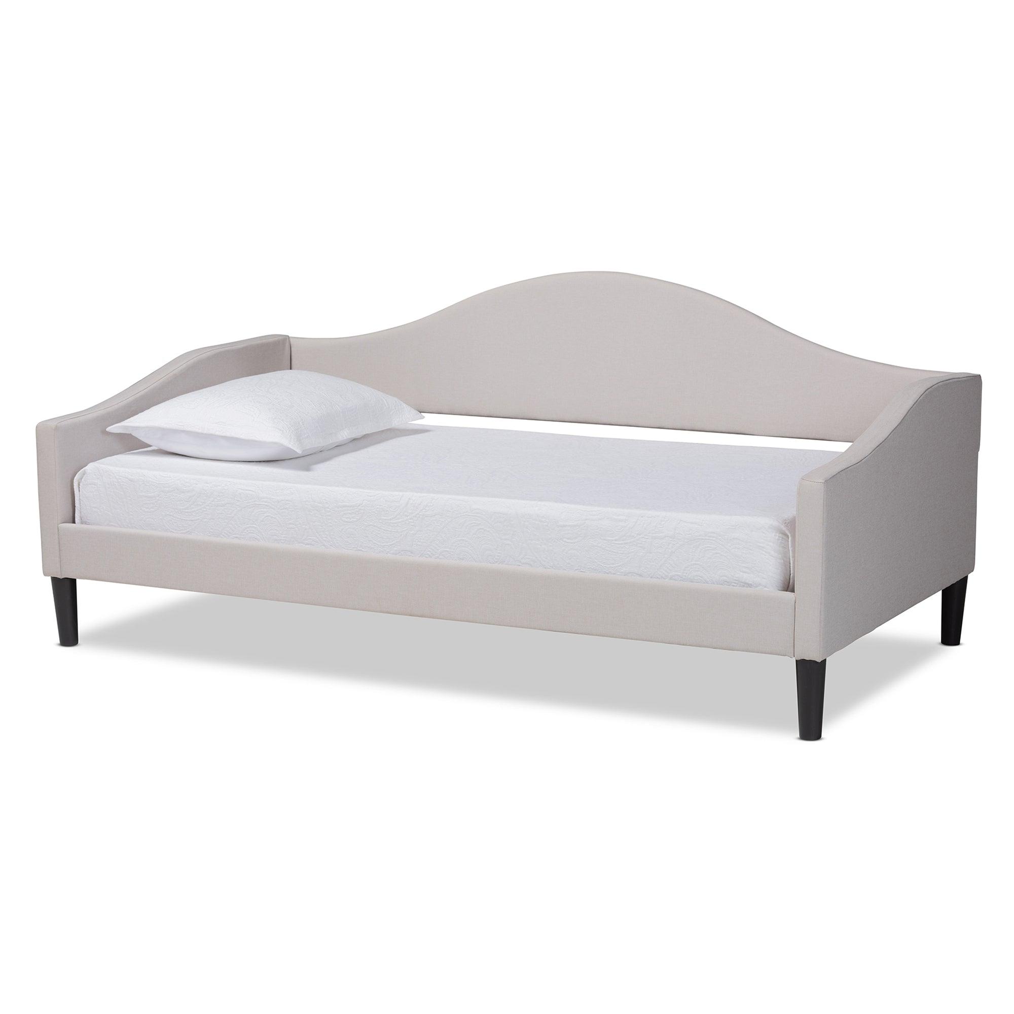 Milligan Modern and Contemporary Fabric Upholstered and Finished Wood Daybed