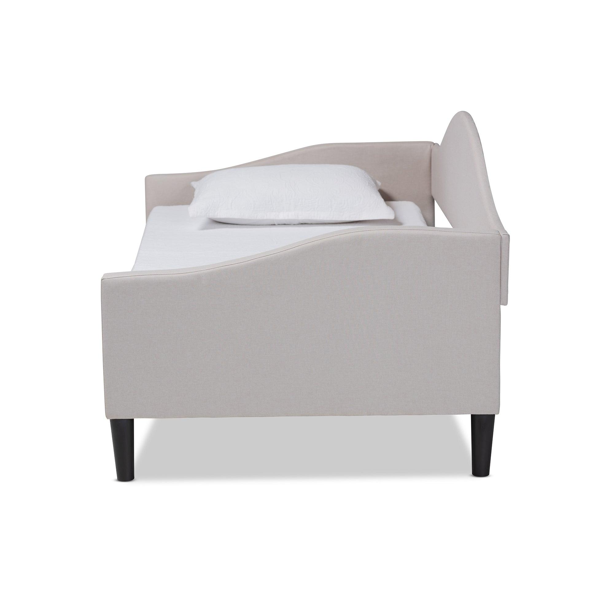 Milligan Modern and Contemporary Fabric Upholstered and Finished Wood Daybed