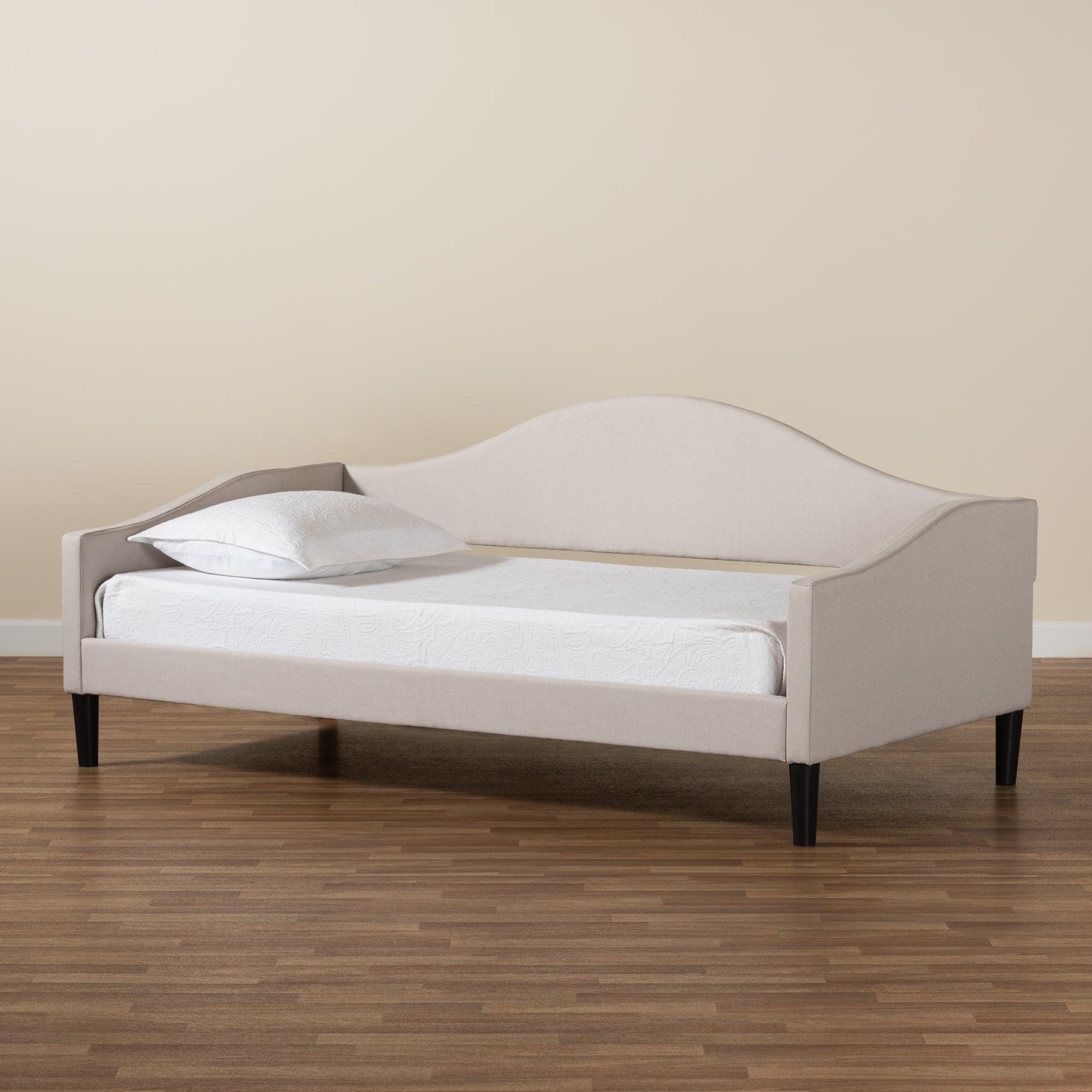 Milligan Modern and Contemporary Fabric Upholstered and Finished Wood Daybed