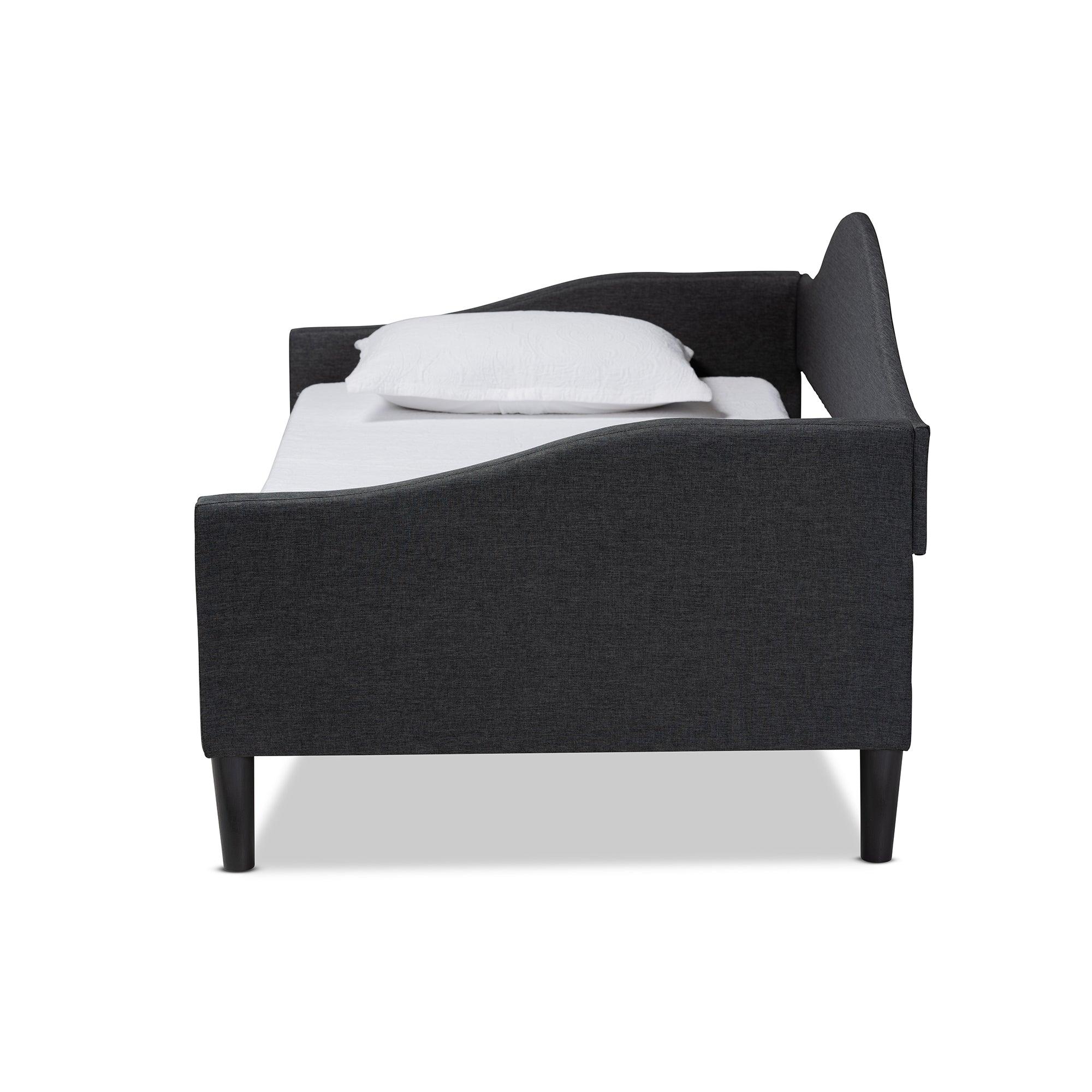 Milligan Modern and Contemporary Fabric Upholstered and Finished Wood Daybed