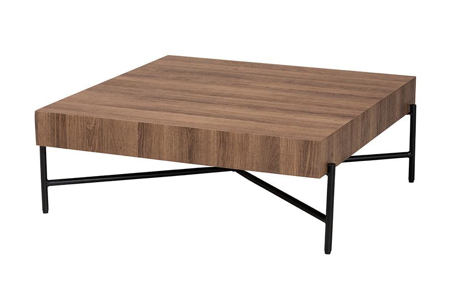 Savion Modern Industrial Finished Wood and Metal Coffee Table