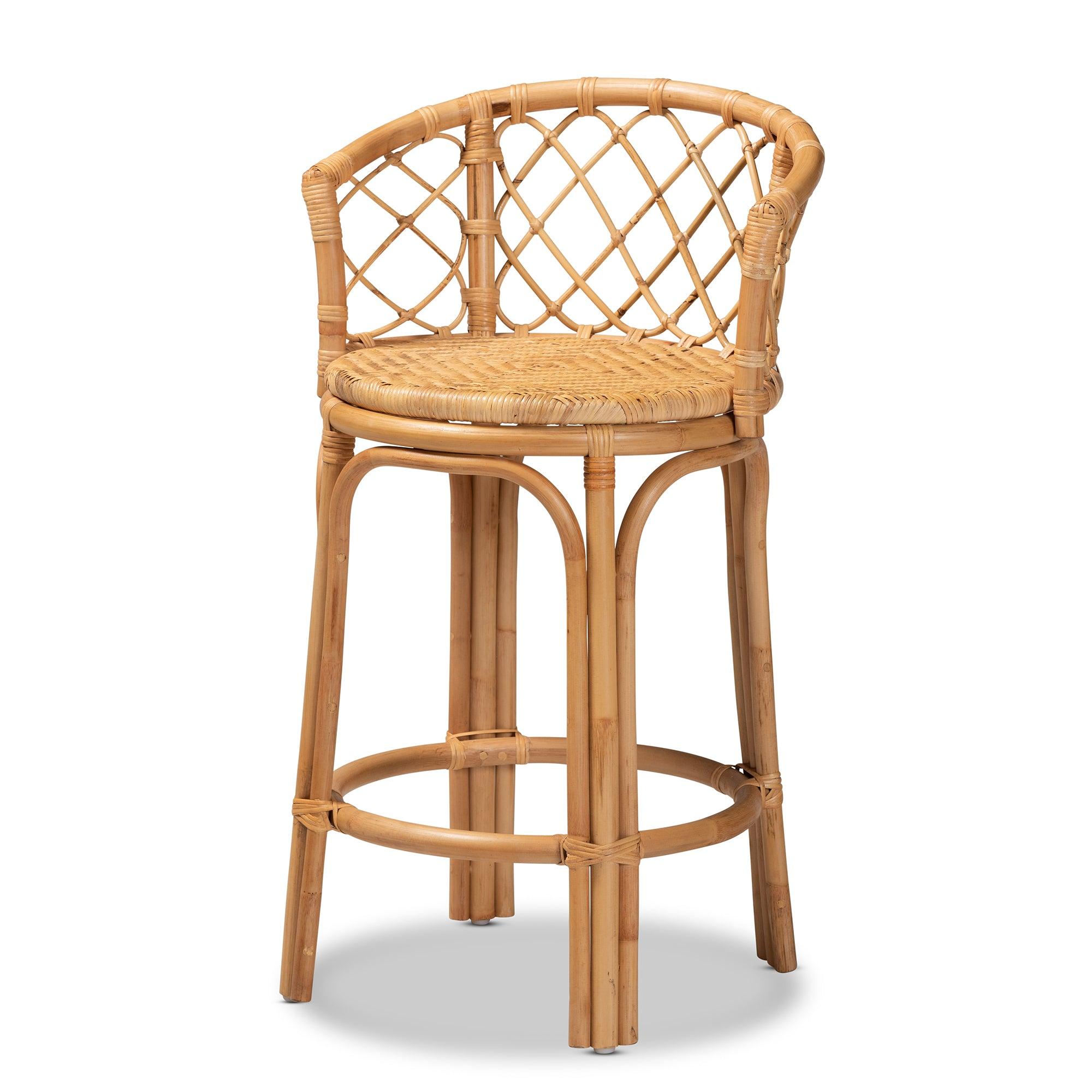 bali & pari Orchard Modern Bohemian Rattan Counter Stool